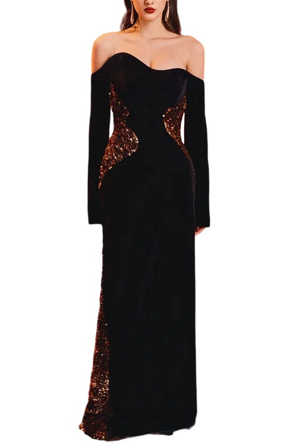 Wavy Embellished Straight Dress
