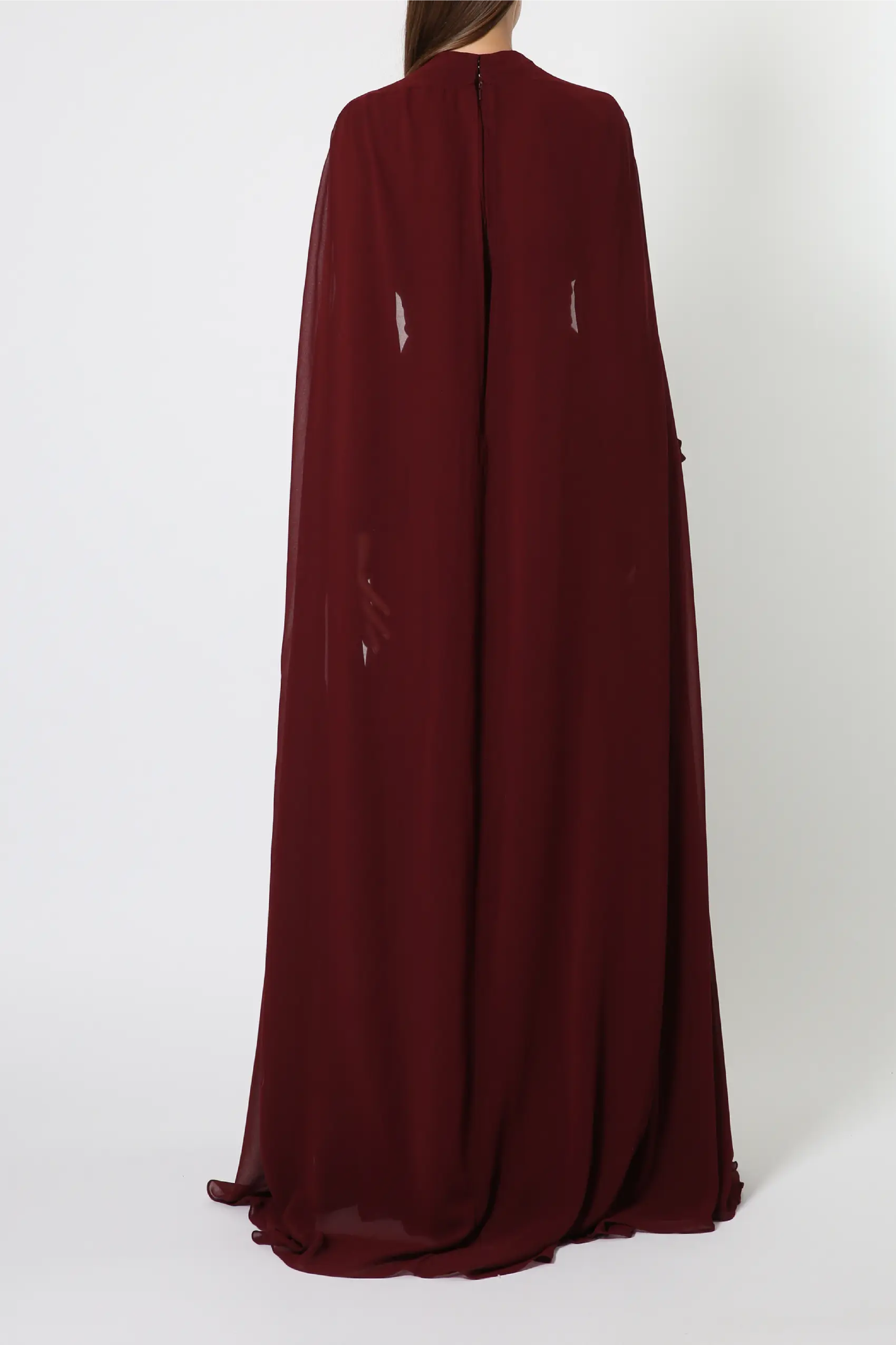 Caped Chiffon Gown
