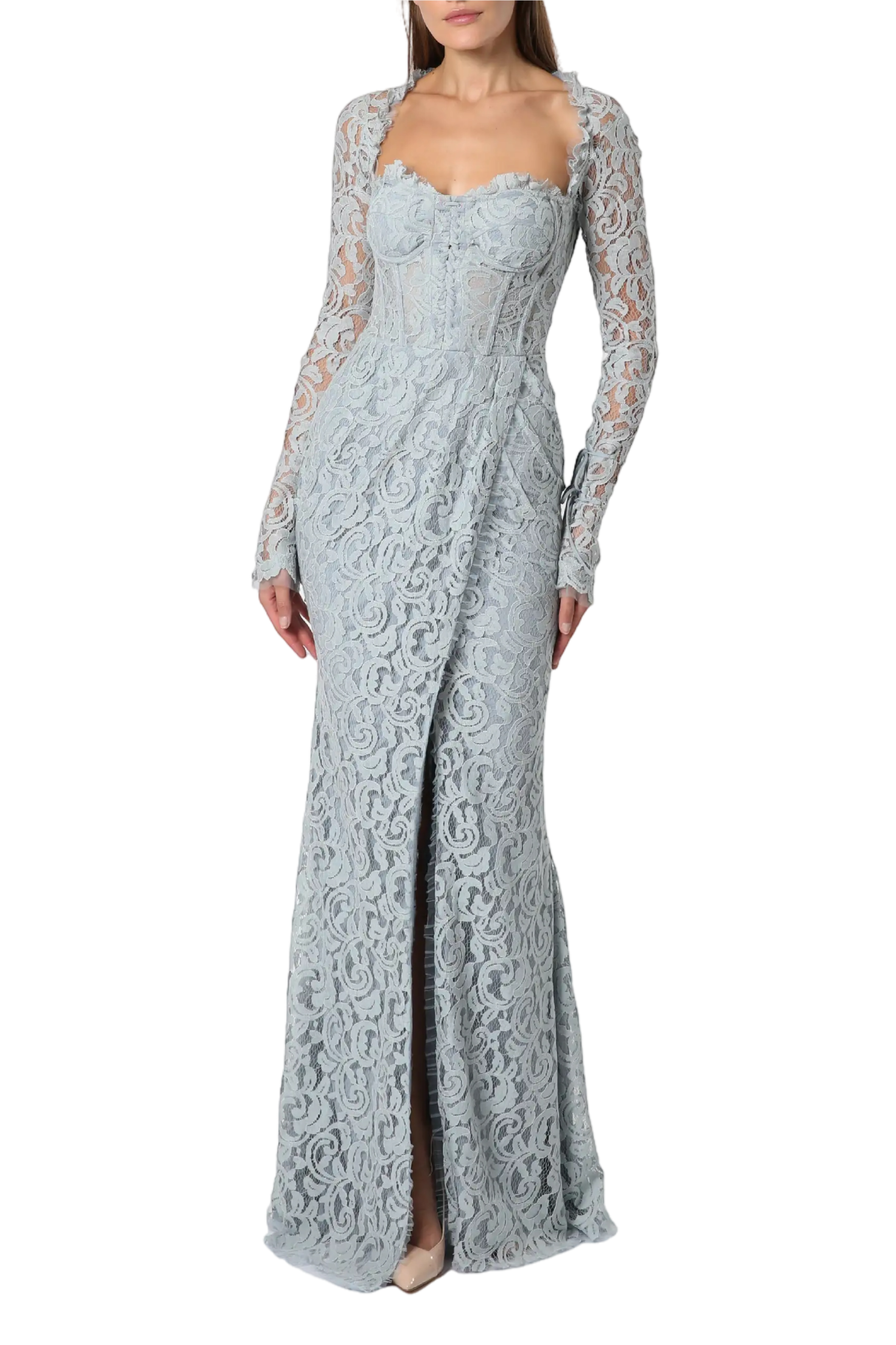 Long Sleeve Lace Gown