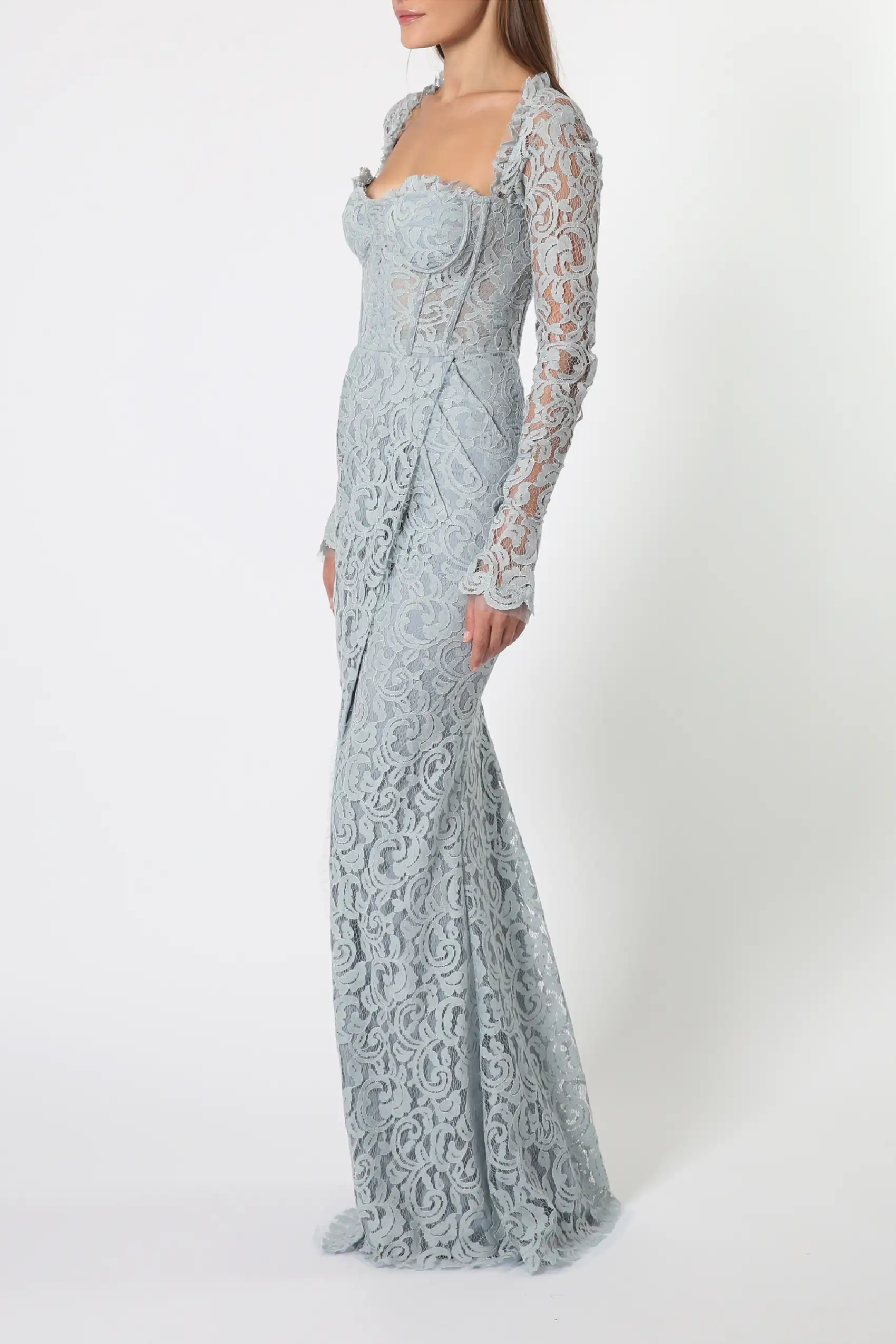 Long Sleeve Lace Gown