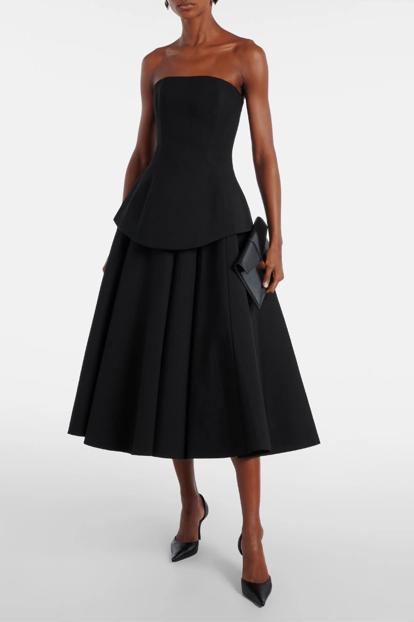 Ada Strapless Midi Dress - ALBOUSHIYA - district 5 - dubai - riyadh - abaya - dresses - designers - evening wear - luxury - elegance - craftsmanship - gowns - cocktail dresses - collections - georges