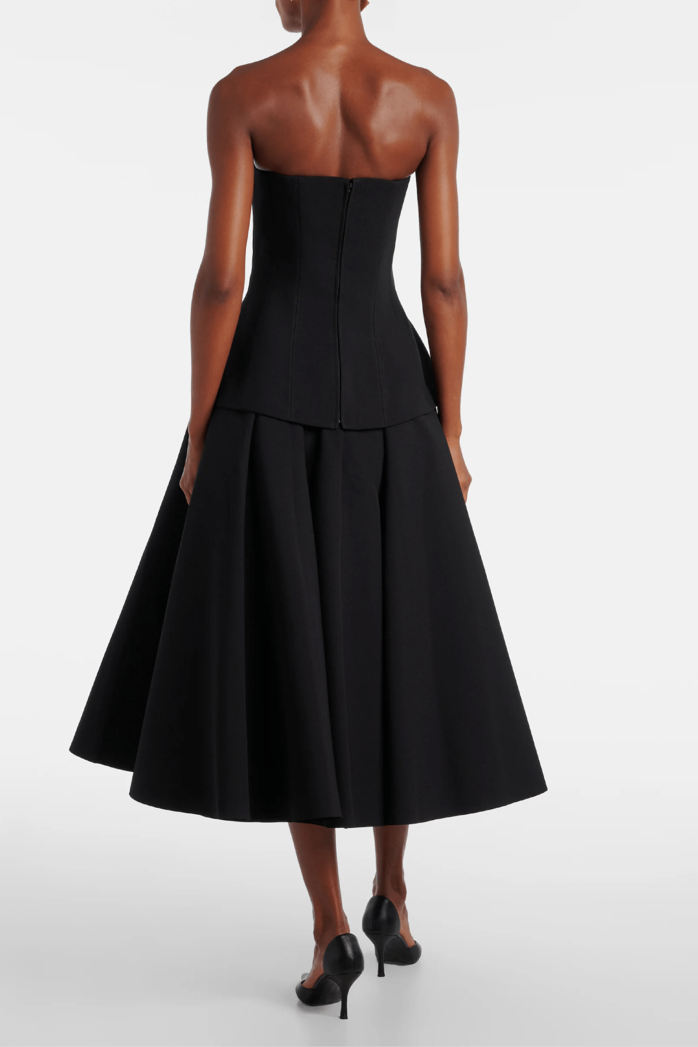 Ada Strapless Midi Dress - ALBOUSHIYA - district 5 - dubai - riyadh - abaya - dresses - designers - evening wear - luxury - elegance - craftsmanship - gowns - cocktail dresses - collections - georges