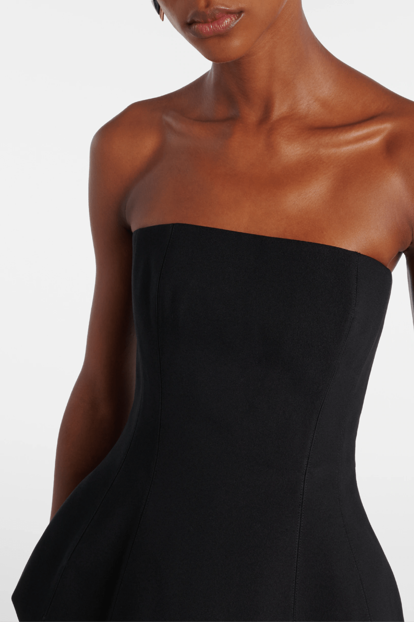 Ada Strapless Midi Dress - ALBOUSHIYA - district 5 - dubai - riyadh - abaya - dresses - designers - evening wear - luxury - elegance - craftsmanship - gowns - cocktail dresses - collections - georges