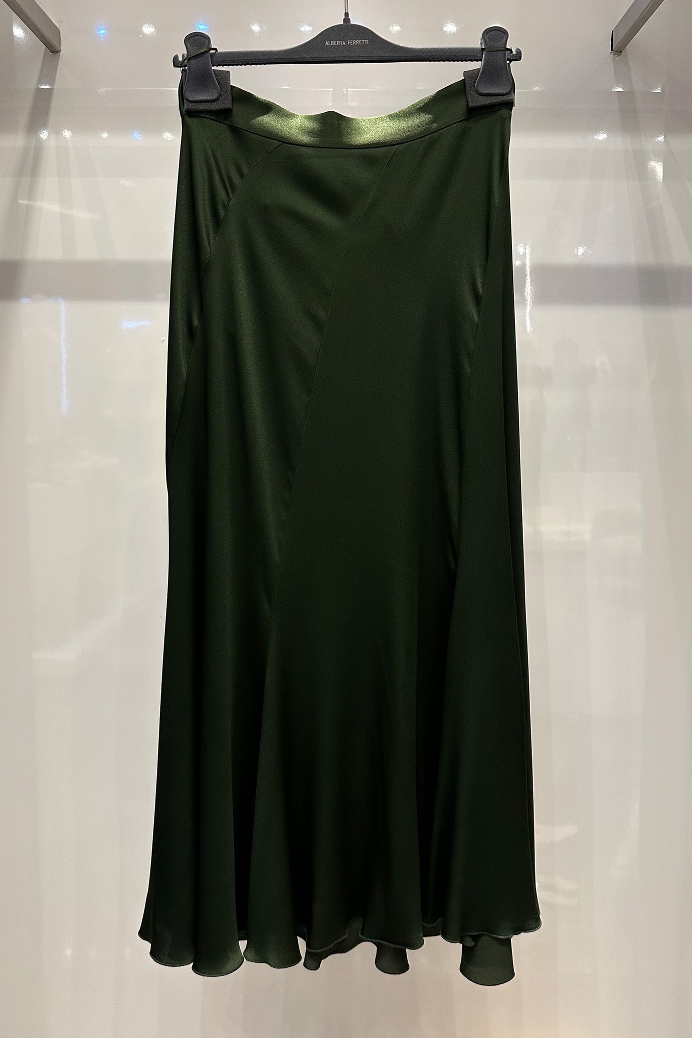 Fluted Satin Skirt