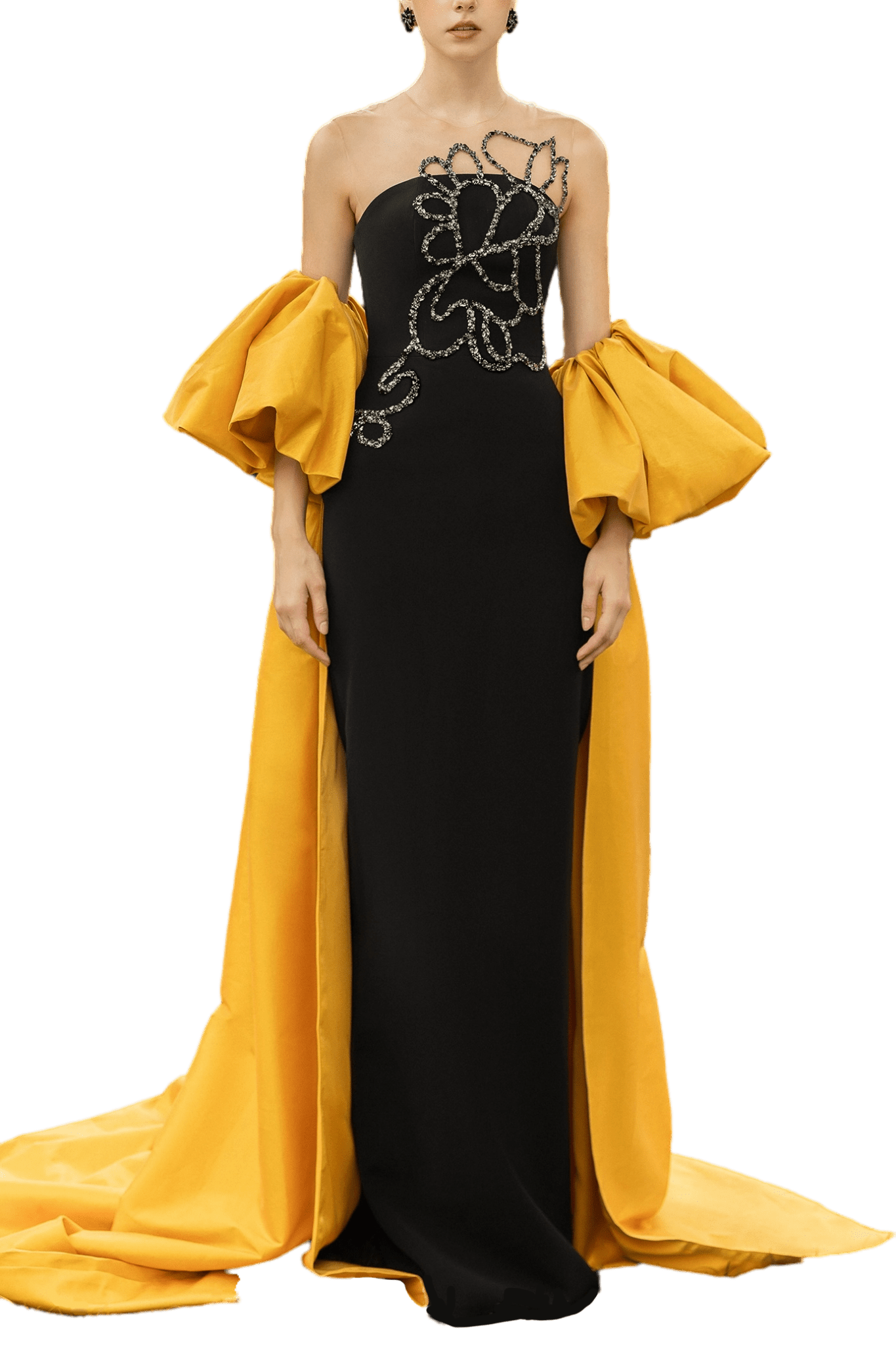 Amelie Crepe Dress - ALBOUSHIYA - district 5 - dubai - riyadh - abaya - dresses - designers - evening wear - luxury - elegance - craftsmanship - gowns - cocktail dresses - collections - georges