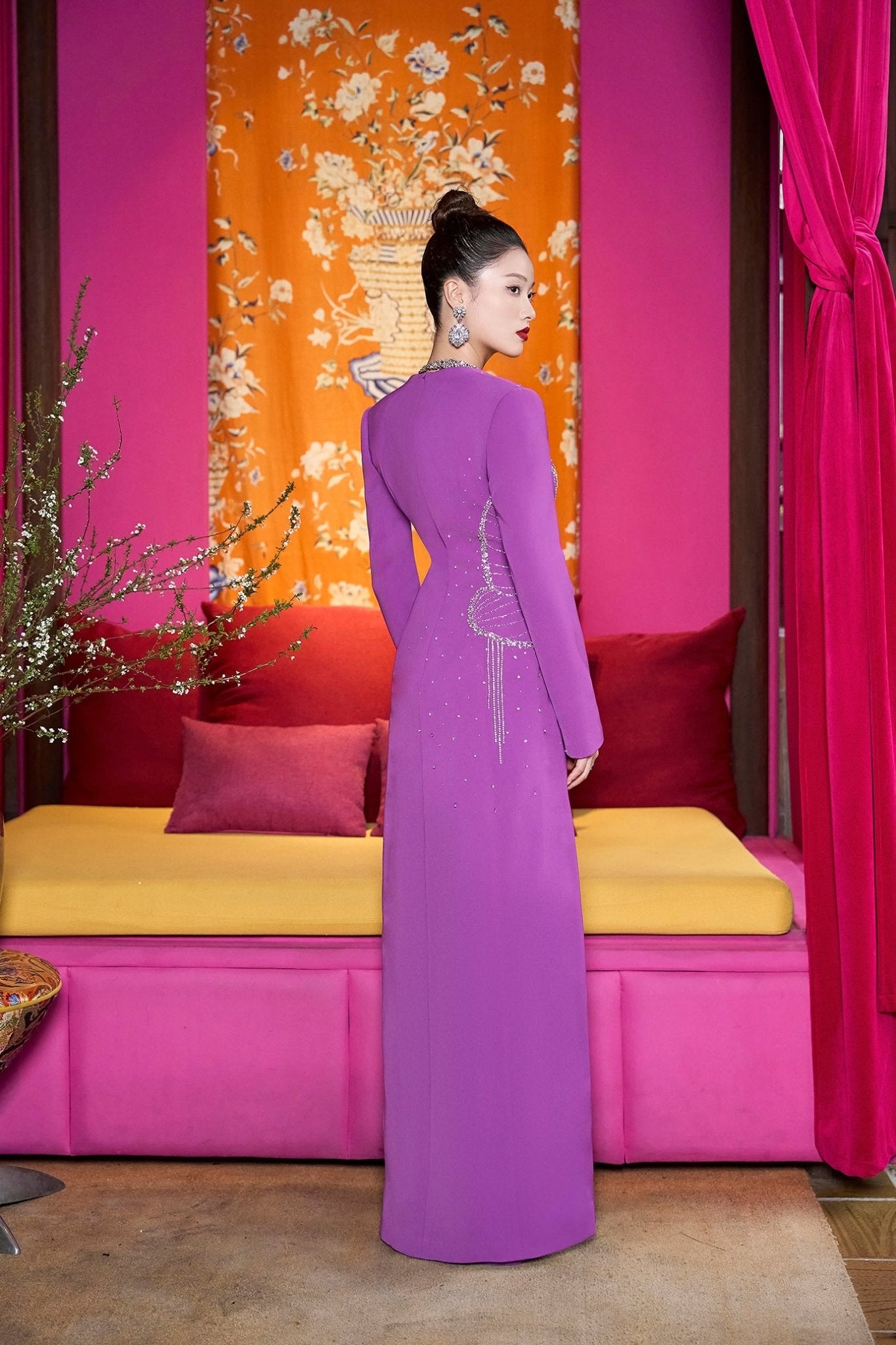 Amethyst Orchid Gown - ALBOUSHIYA - district 5 - dubai - riyadh - abaya - dresses - designers - evening wear - luxury - elegance - craftsmanship - gowns - cocktail dresses - collections - georges