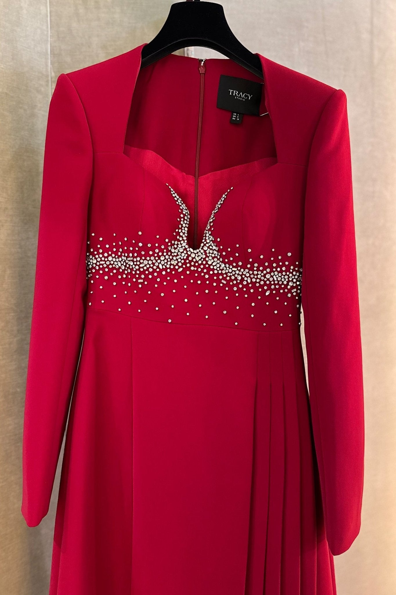 Anne Queen Neck Flared A - Line Dress - ALBOUSHIYA - district 5 - dubai - riyadh - abaya - dresses - designers - evening wear - luxury - elegance - craftsmanship - gowns - cocktail dresses - collections - georges