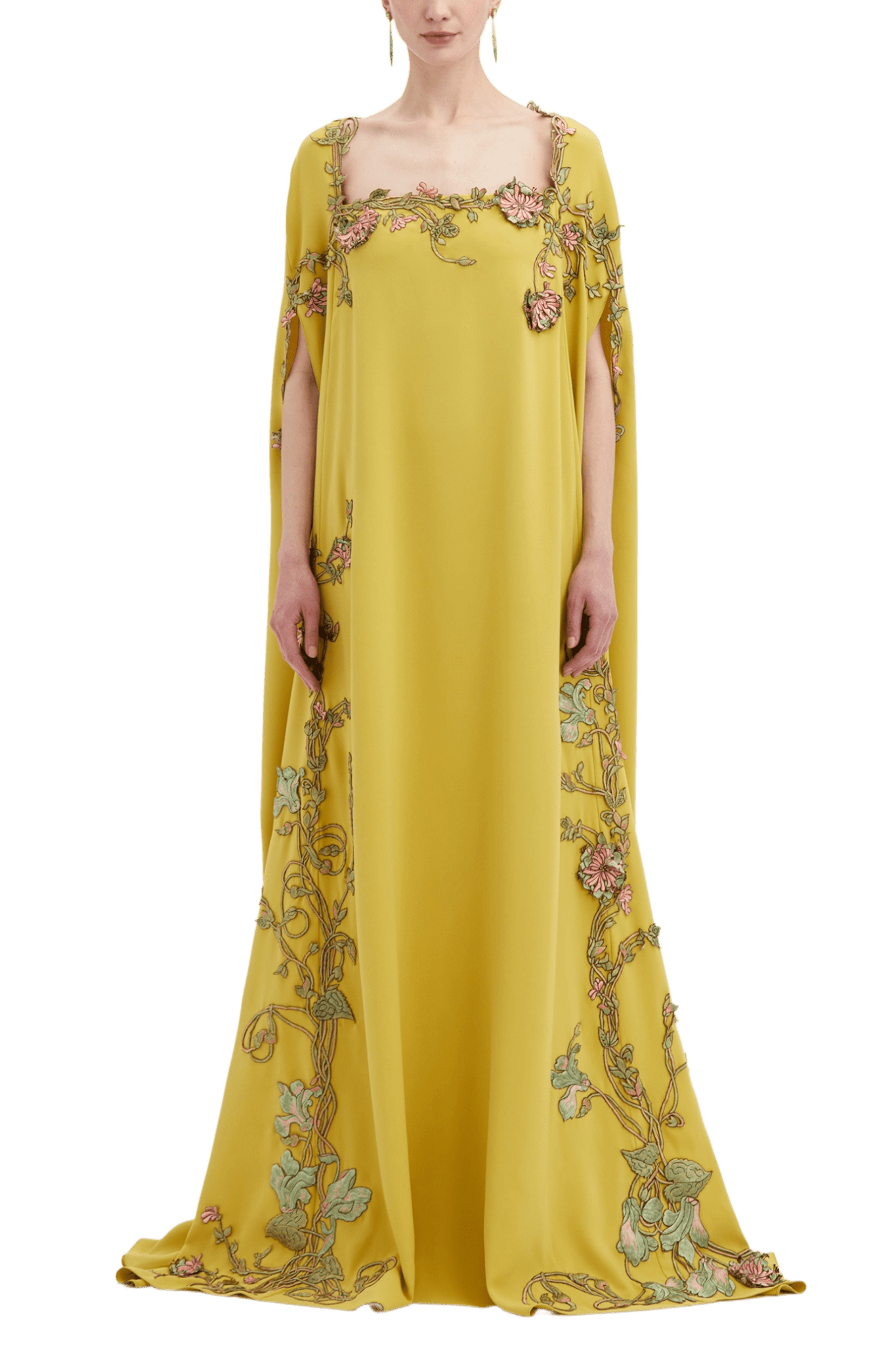 Art Nouveau Threadwork Caftan Dress - ALBOUSHIYA - district 5 - dubai - riyadh - abaya - dresses - designers - evening wear - luxury - elegance - craftsmanship - gowns - cocktail dresses - collections - georges