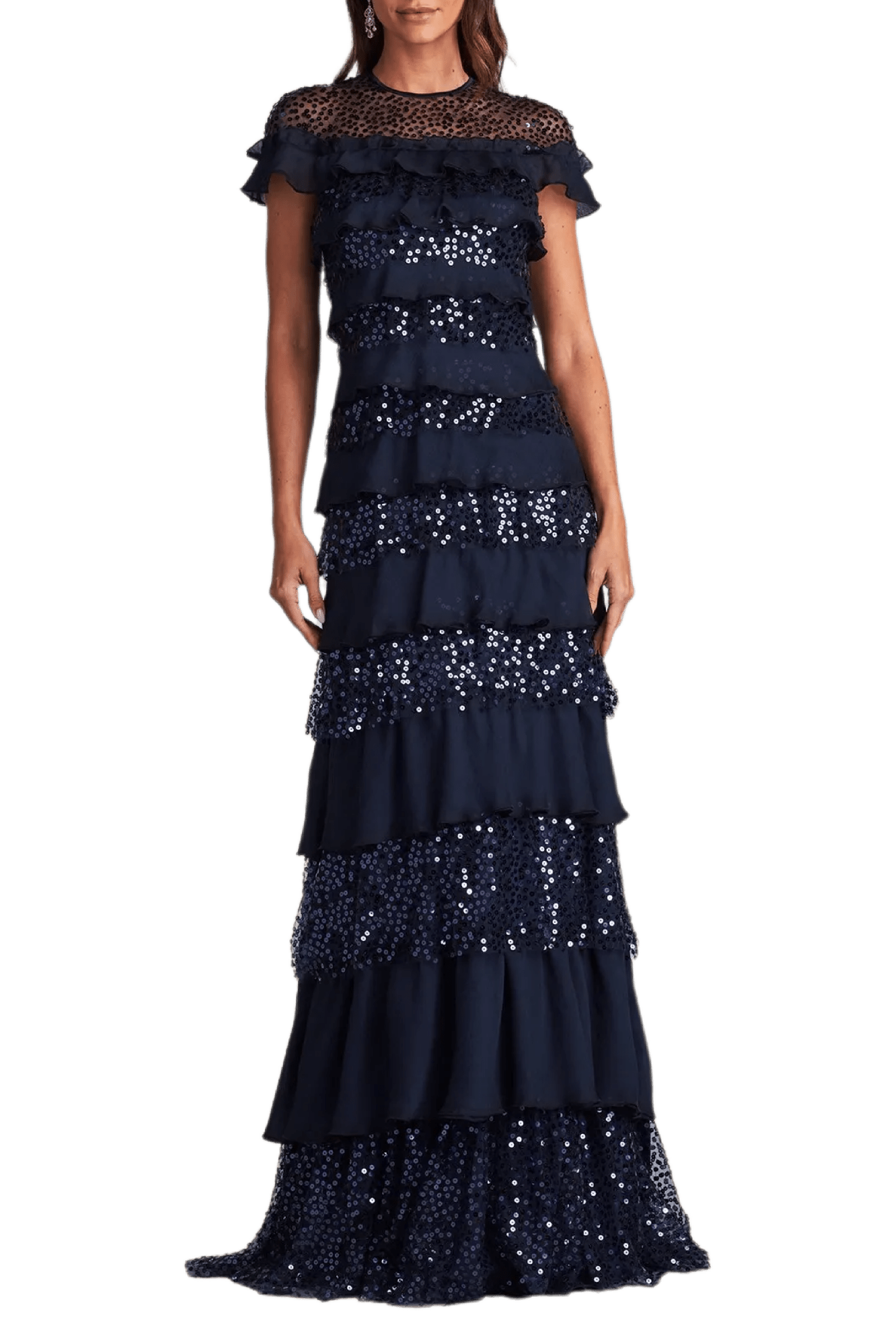 Ayers Sequin Tiered Gown - ALBOUSHIYA - district 5 - dubai - riyadh - abaya - dresses - designers - evening wear - luxury - elegance - craftsmanship - gowns - cocktail dresses - collections - georges