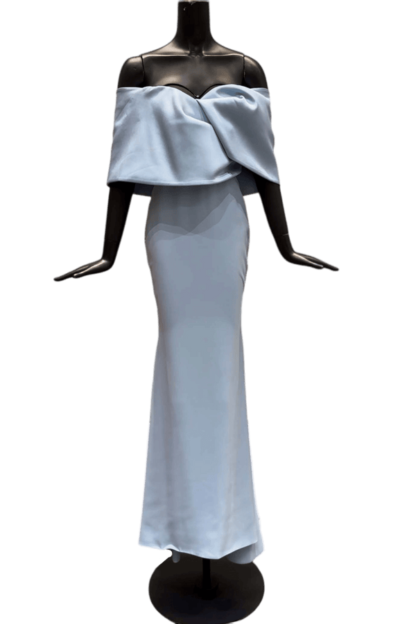 Ayla Mikado and Crepe Dress - ALBOUSHIYA - district 5 - dubai - riyadh - abaya - dresses - designers - evening wear - luxury - elegance - craftsmanship - gowns - cocktail dresses - collections - georges
