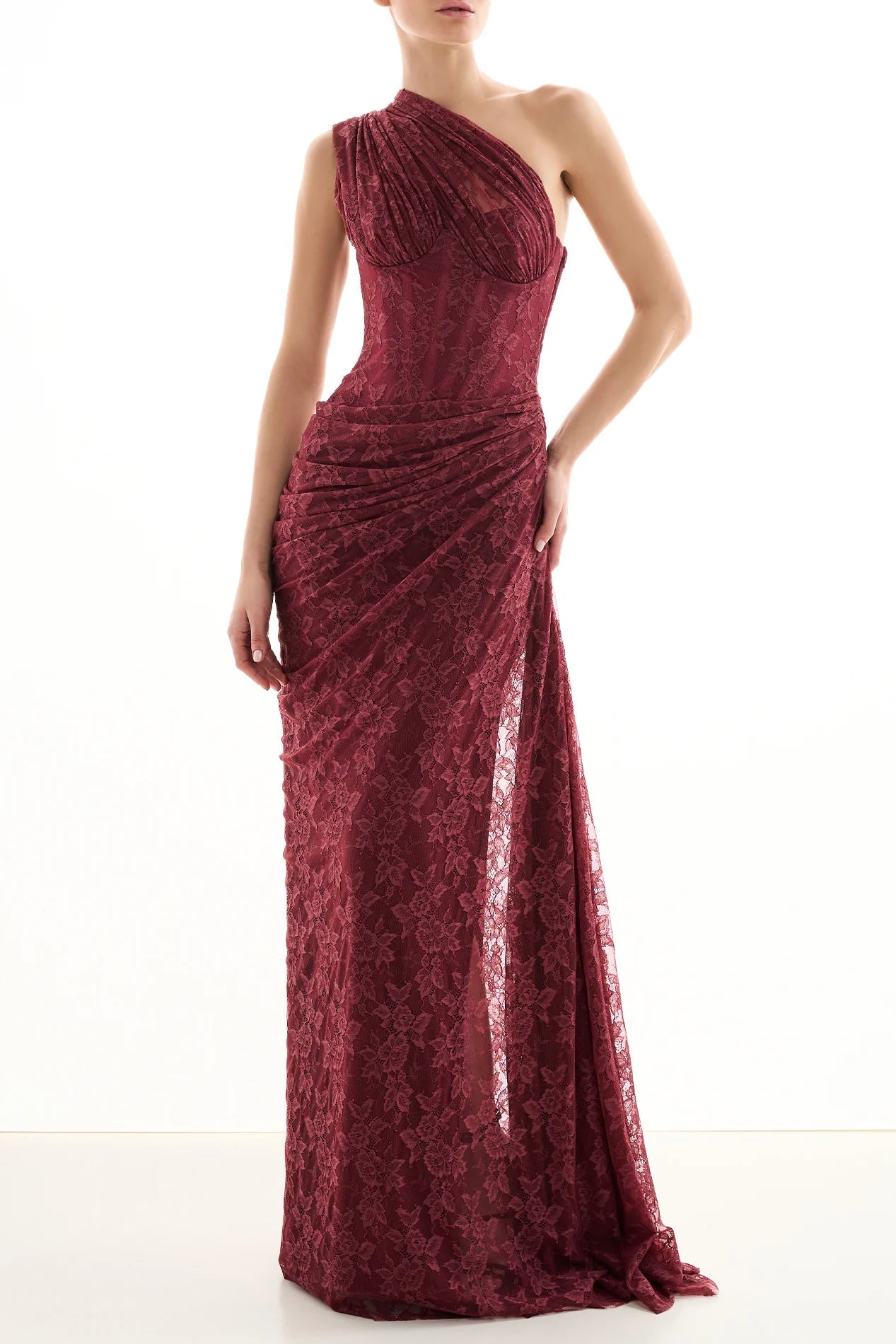 Azra Lace Gown - ALBOUSHIYA - district 5 - dubai - riyadh - abaya - dresses - designers - evening wear - luxury - elegance - craftsmanship - gowns - cocktail dresses - collections - georges