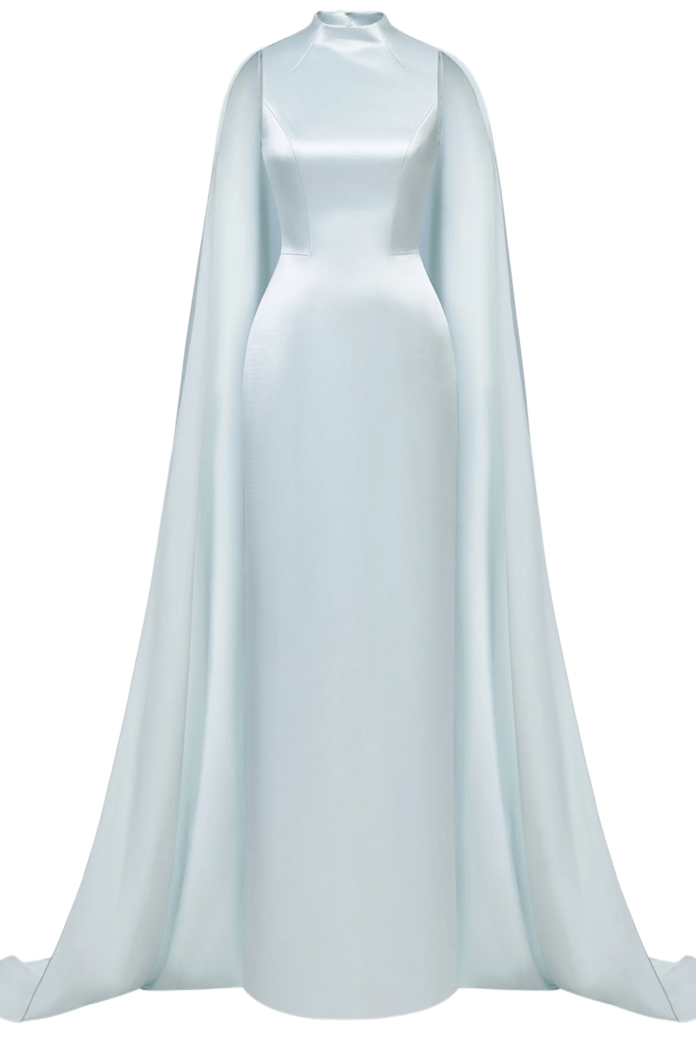 Baby Blue Cape Dress - ALBOUSHIYA - district 5 - dubai - riyadh - abaya - dresses - designers - evening wear - luxury - elegance - craftsmanship - gowns - cocktail dresses - collections - georges