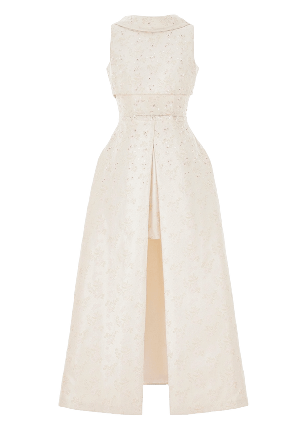 Beaded Brocade Dress - ALBOUSHIYA - district 5 - dubai - riyadh - abaya - dresses - designers - evening wear - luxury - elegance - craftsmanship - gowns - cocktail dresses - collections - georges