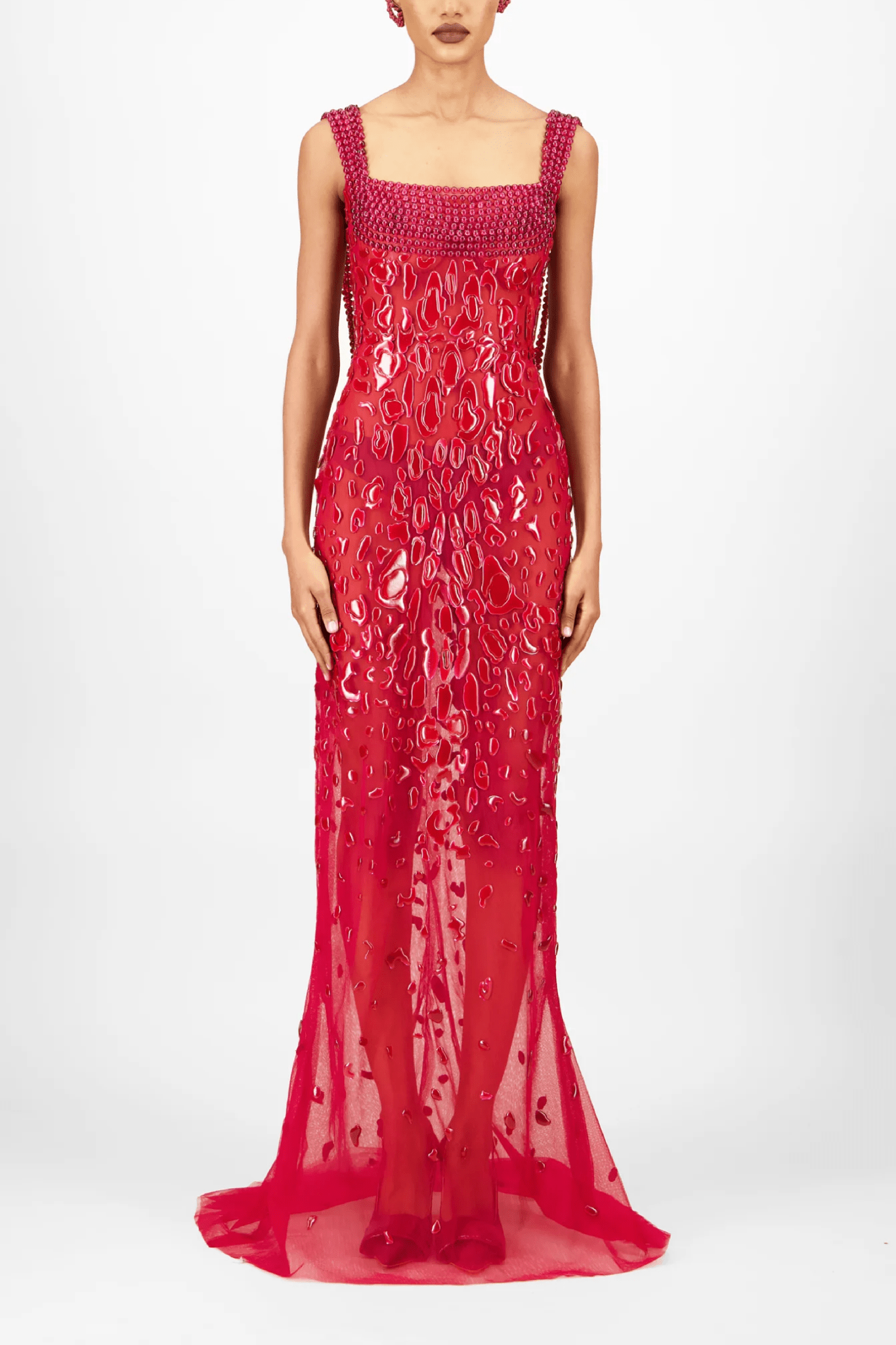 Beaded Long Dress - ALBOUSHIYA - district 5 - dubai - riyadh - abaya - dresses - designers - evening wear - luxury - elegance - craftsmanship - gowns - cocktail dresses - collections - georges