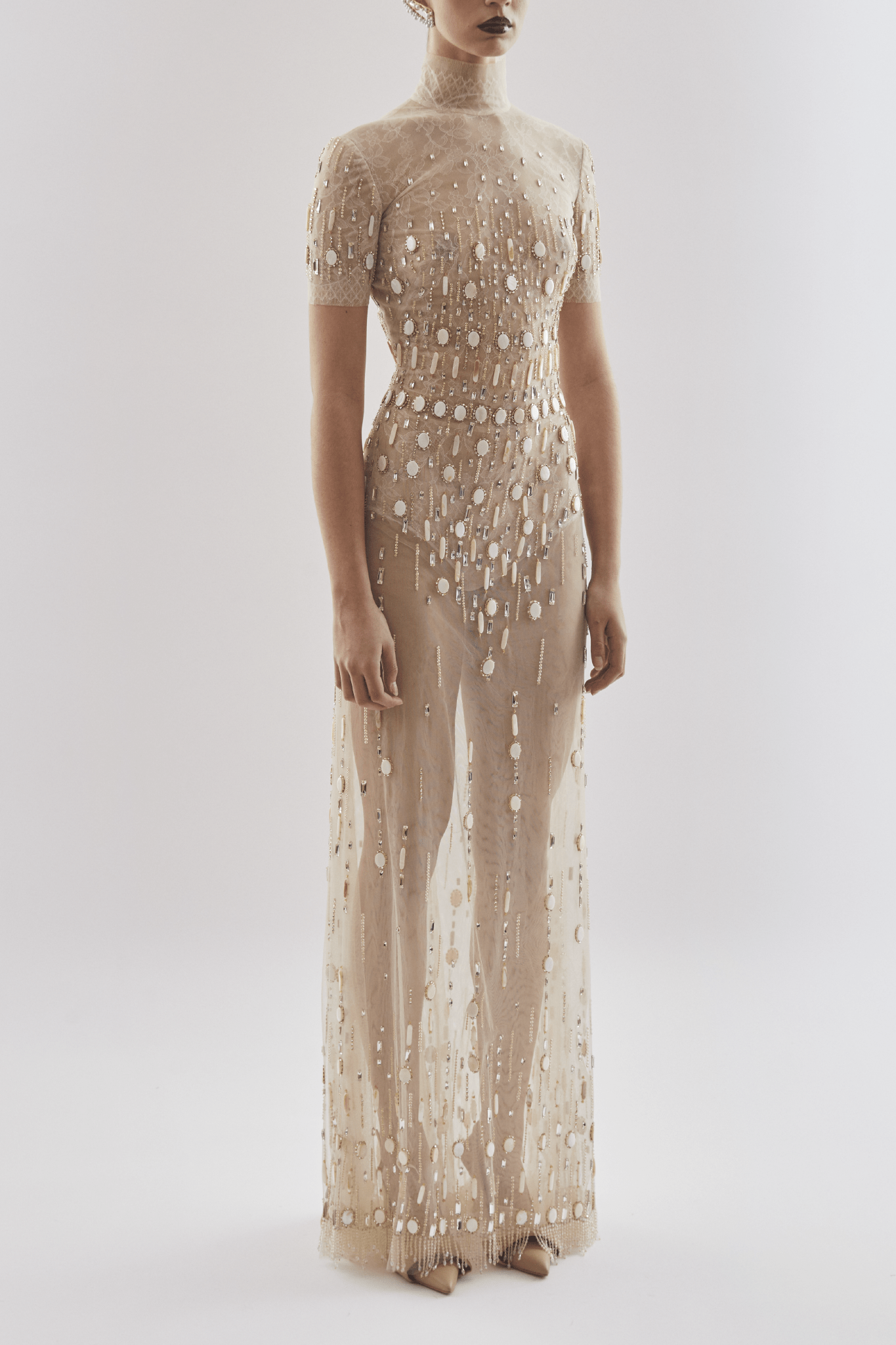 Beaded Long Dress - ALBOUSHIYA - district 5 - dubai - riyadh - abaya - dresses - designers - evening wear - luxury - elegance - craftsmanship - gowns - cocktail dresses - collections - georges