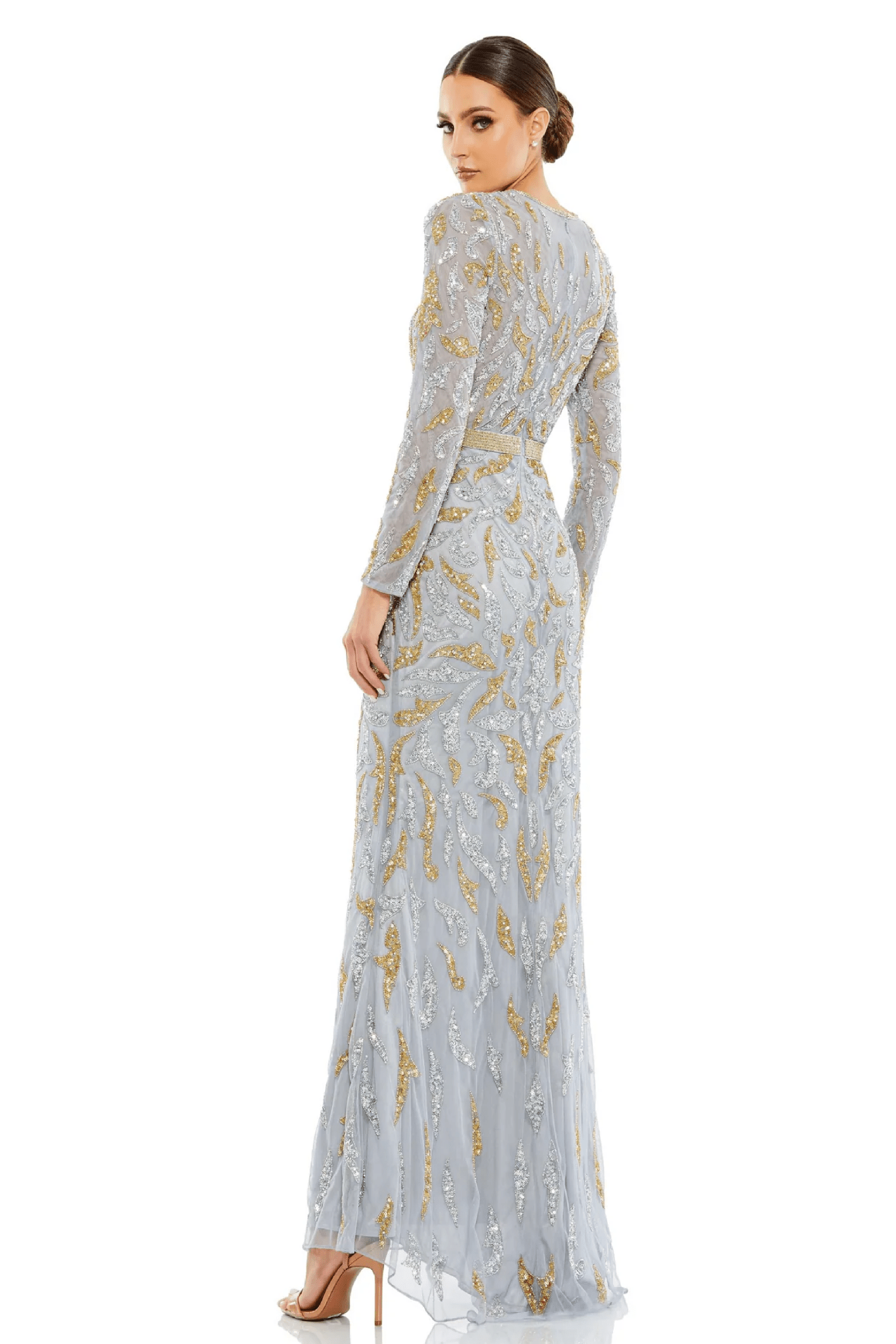Beaded Long Sleeve Evening Gown - ALBOUSHIYA - district 5 - dubai - riyadh - abaya - dresses - designers - evening wear - luxury - elegance - craftsmanship - gowns - cocktail dresses - collections - georges