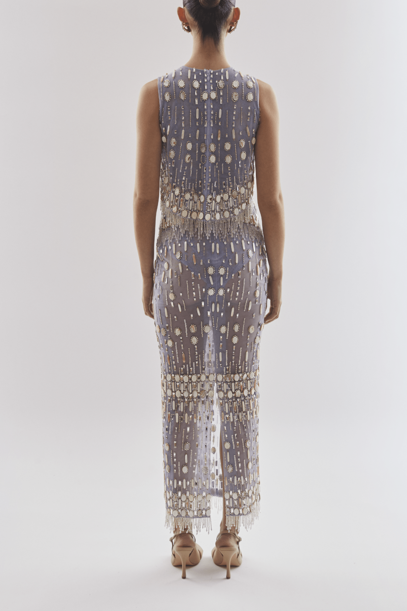 Beaded Midi Dress - ALBOUSHIYA - district 5 - dubai - riyadh - abaya - dresses - designers - evening wear - luxury - elegance - craftsmanship - gowns - cocktail dresses - collections - georges