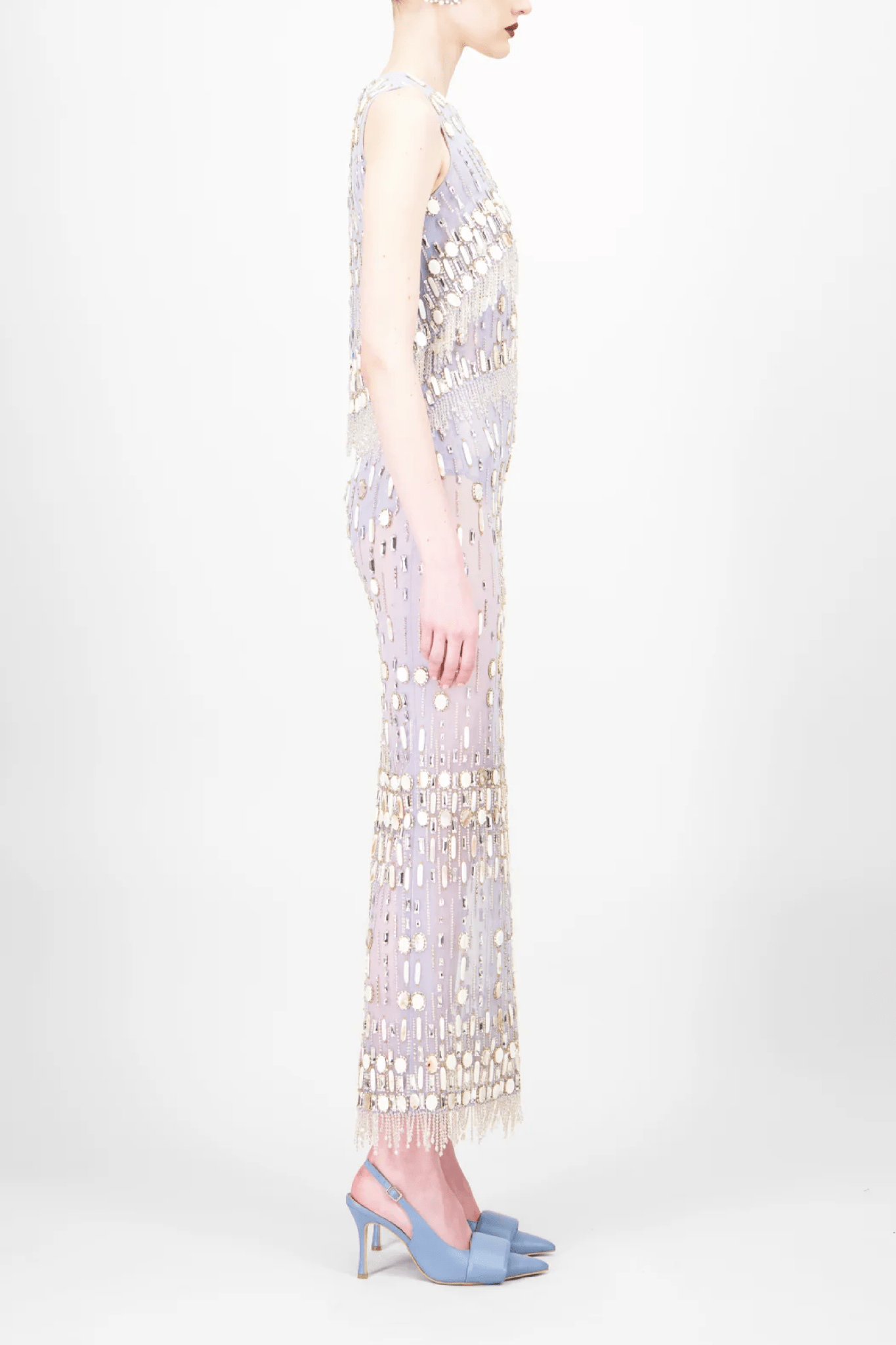 Beaded Midi Dress - ALBOUSHIYA - district 5 - dubai - riyadh - abaya - dresses - designers - evening wear - luxury - elegance - craftsmanship - gowns - cocktail dresses - collections - georges