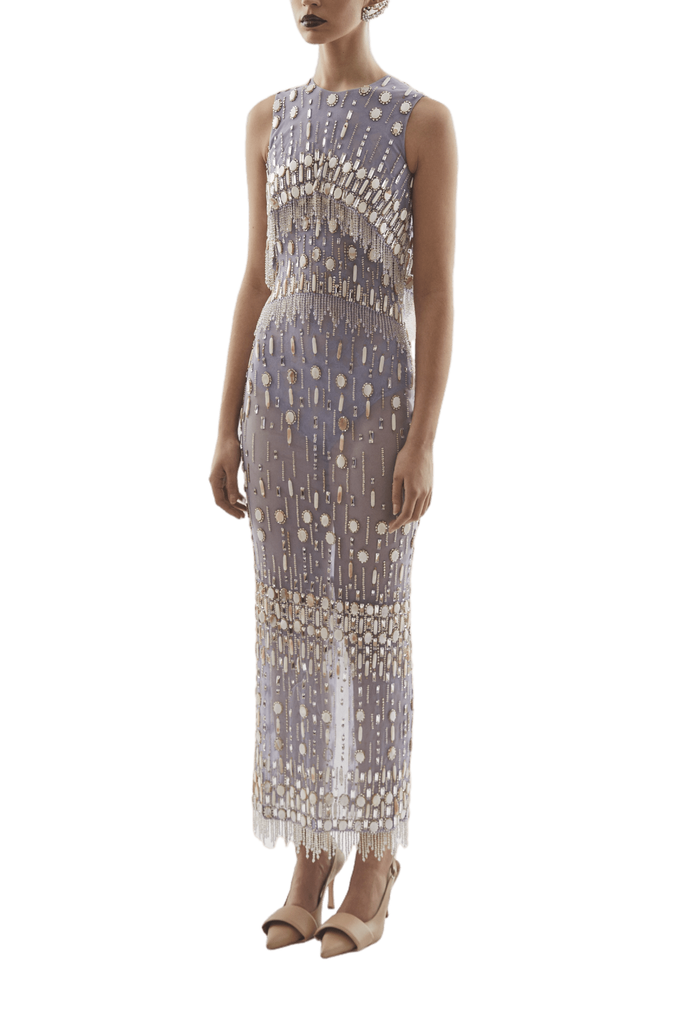 Beaded Midi Dress - ALBOUSHIYA - district 5 - dubai - riyadh - abaya - dresses - designers - evening wear - luxury - elegance - craftsmanship - gowns - cocktail dresses - collections - georges