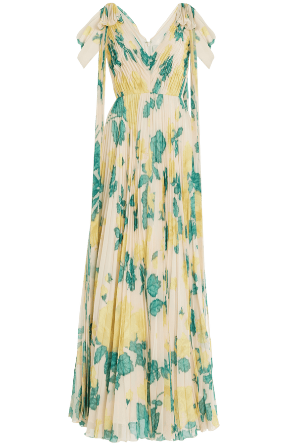 Beata Plisse Gown - ALBOUSHIYA - district 5 - dubai - riyadh - abaya - dresses - designers - evening wear - luxury - elegance - craftsmanship - gowns - cocktail dresses - collections - georges