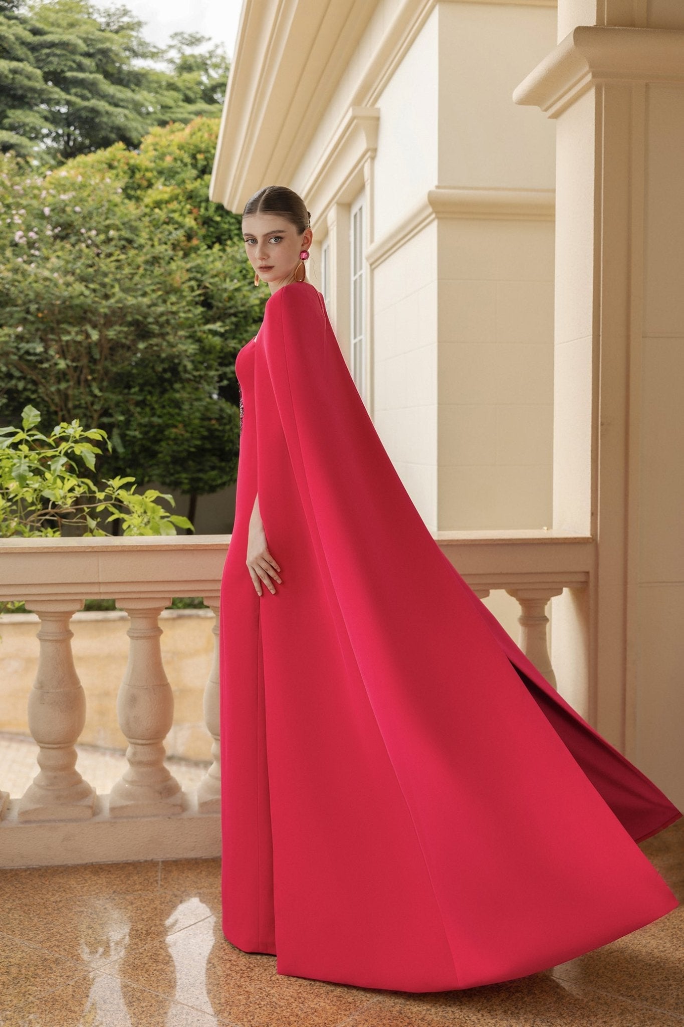 Beatrice Crepe Dress - ALBOUSHIYA - district 5 - dubai - riyadh - abaya - dresses - designers - evening wear - luxury - elegance - craftsmanship - gowns - cocktail dresses - collections - georges
