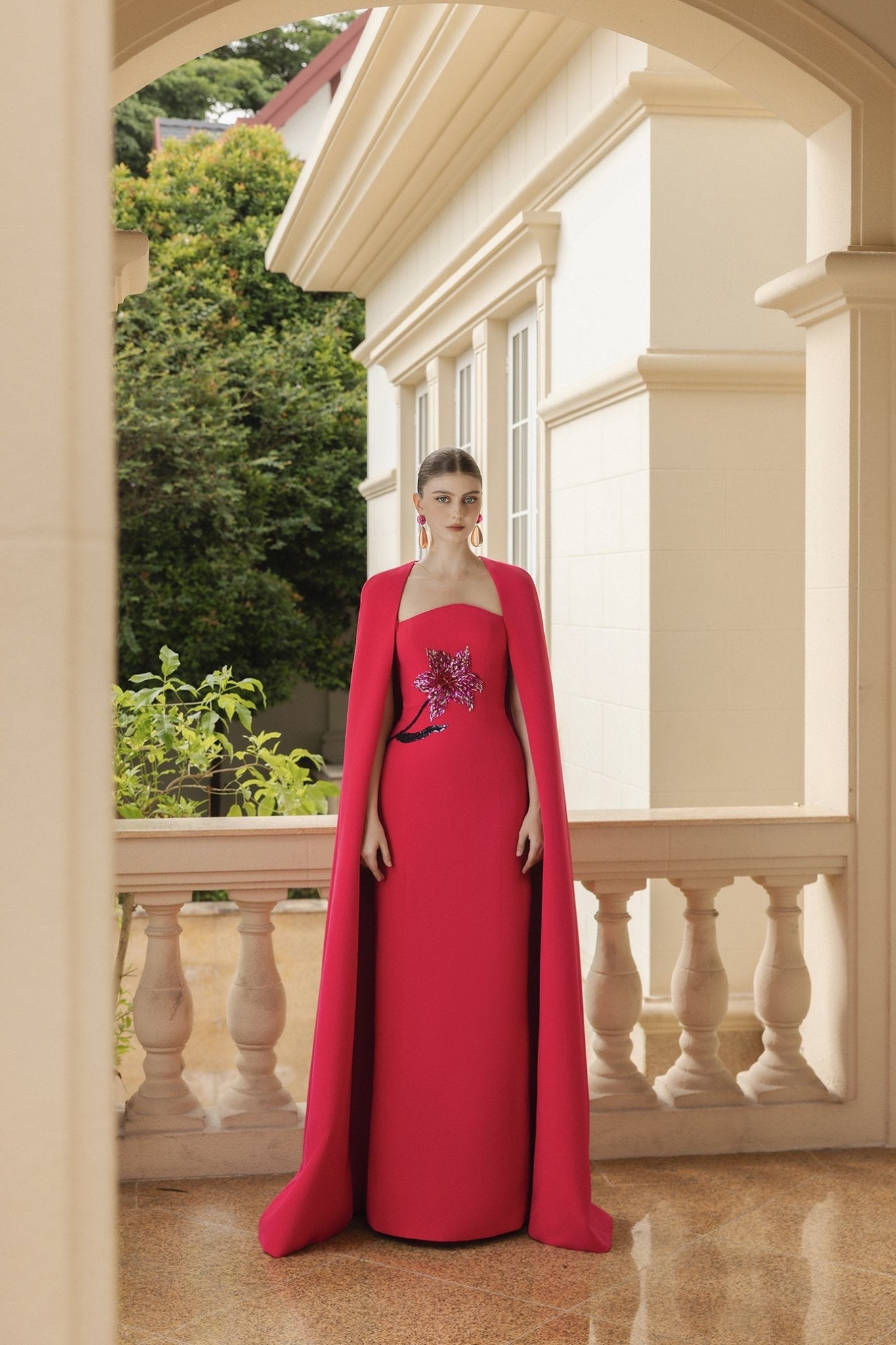 Beatrice Crepe Dress - ALBOUSHIYA - district 5 - dubai - riyadh - abaya - dresses - designers - evening wear - luxury - elegance - craftsmanship - gowns - cocktail dresses - collections - georges