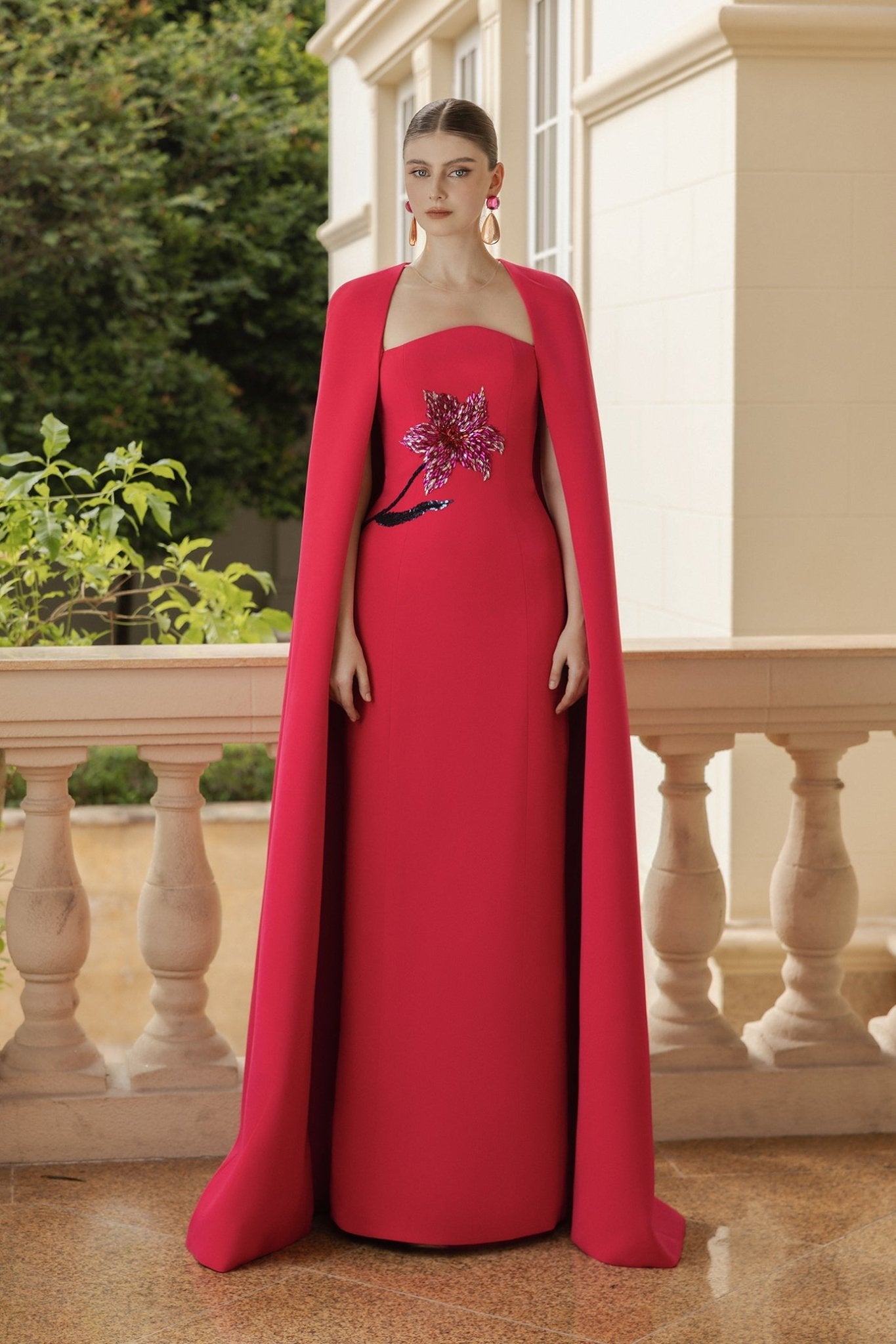 Beatrice Crepe Dress - ALBOUSHIYA - district 5 - dubai - riyadh - abaya - dresses - designers - evening wear - luxury - elegance - craftsmanship - gowns - cocktail dresses - collections - georges