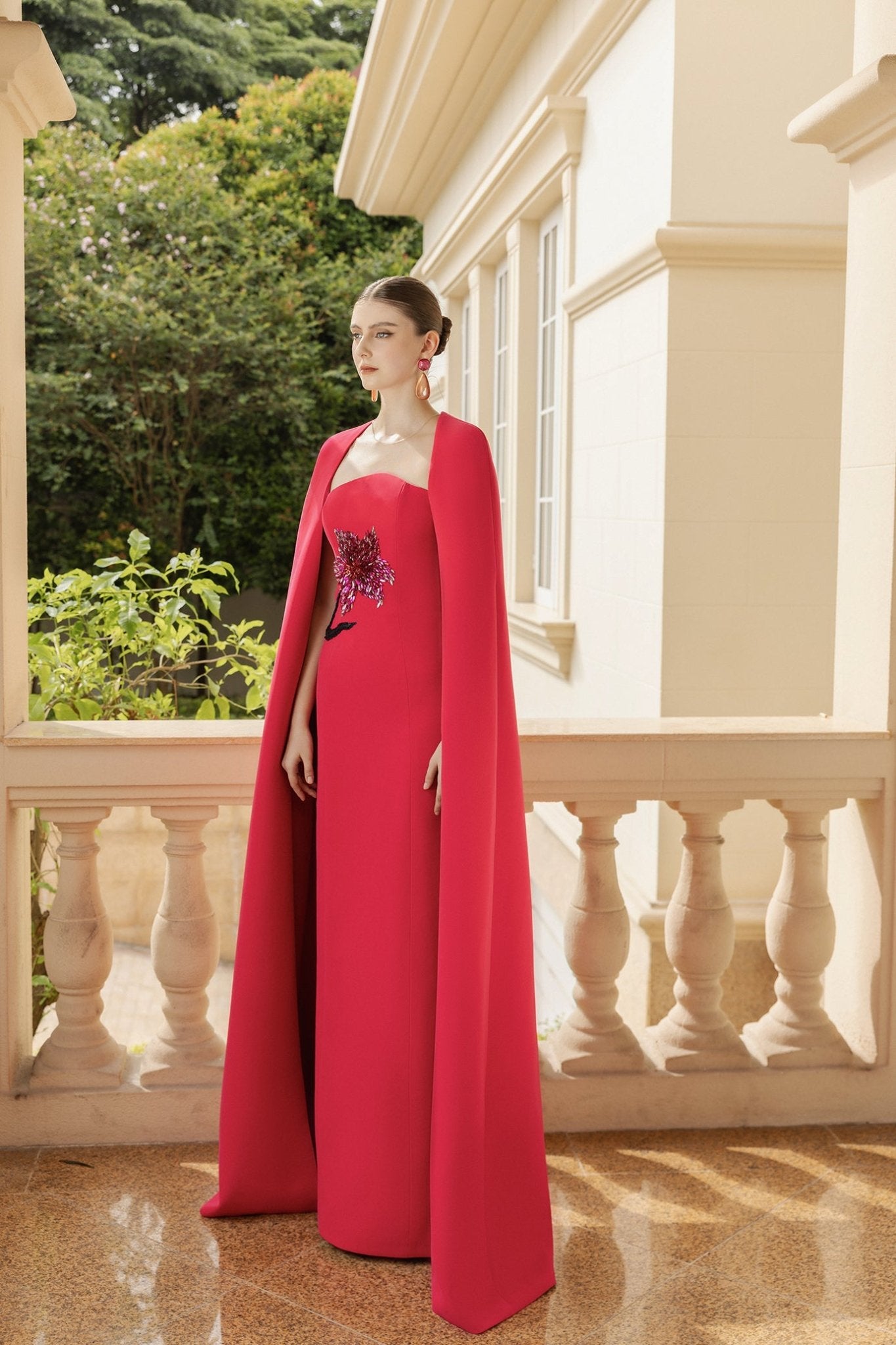 Beatrice Crepe Dress - ALBOUSHIYA - district 5 - dubai - riyadh - abaya - dresses - designers - evening wear - luxury - elegance - craftsmanship - gowns - cocktail dresses - collections - georges
