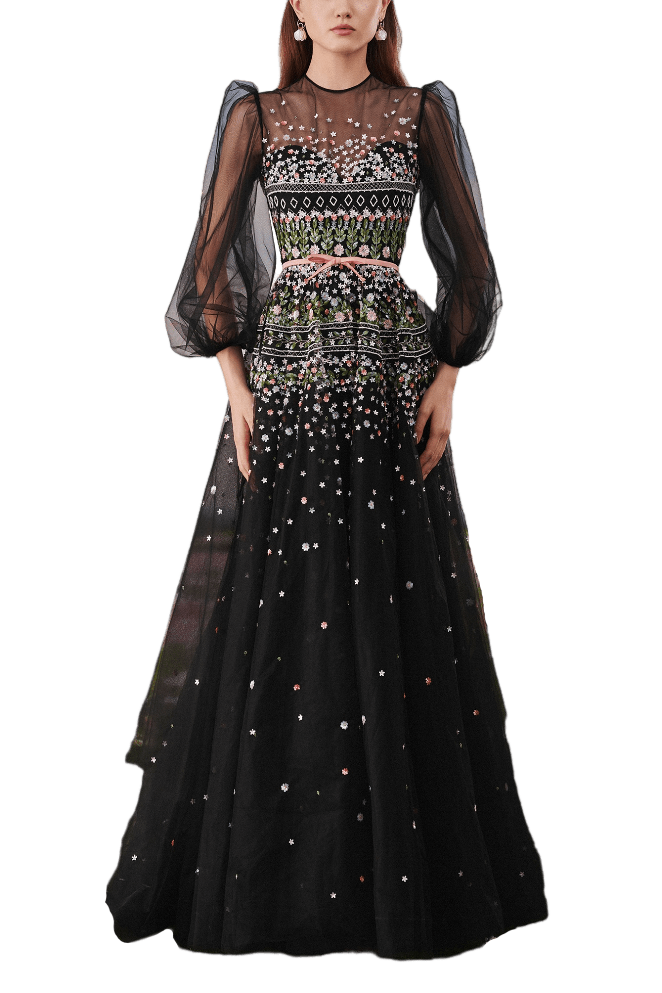 Black Blossom Enchantment Gown - ALBOUSHIYA - district 5 - dubai - riyadh - abaya - dresses - designers - evening wear - luxury - elegance - craftsmanship - gowns - cocktail dresses - collections - georges