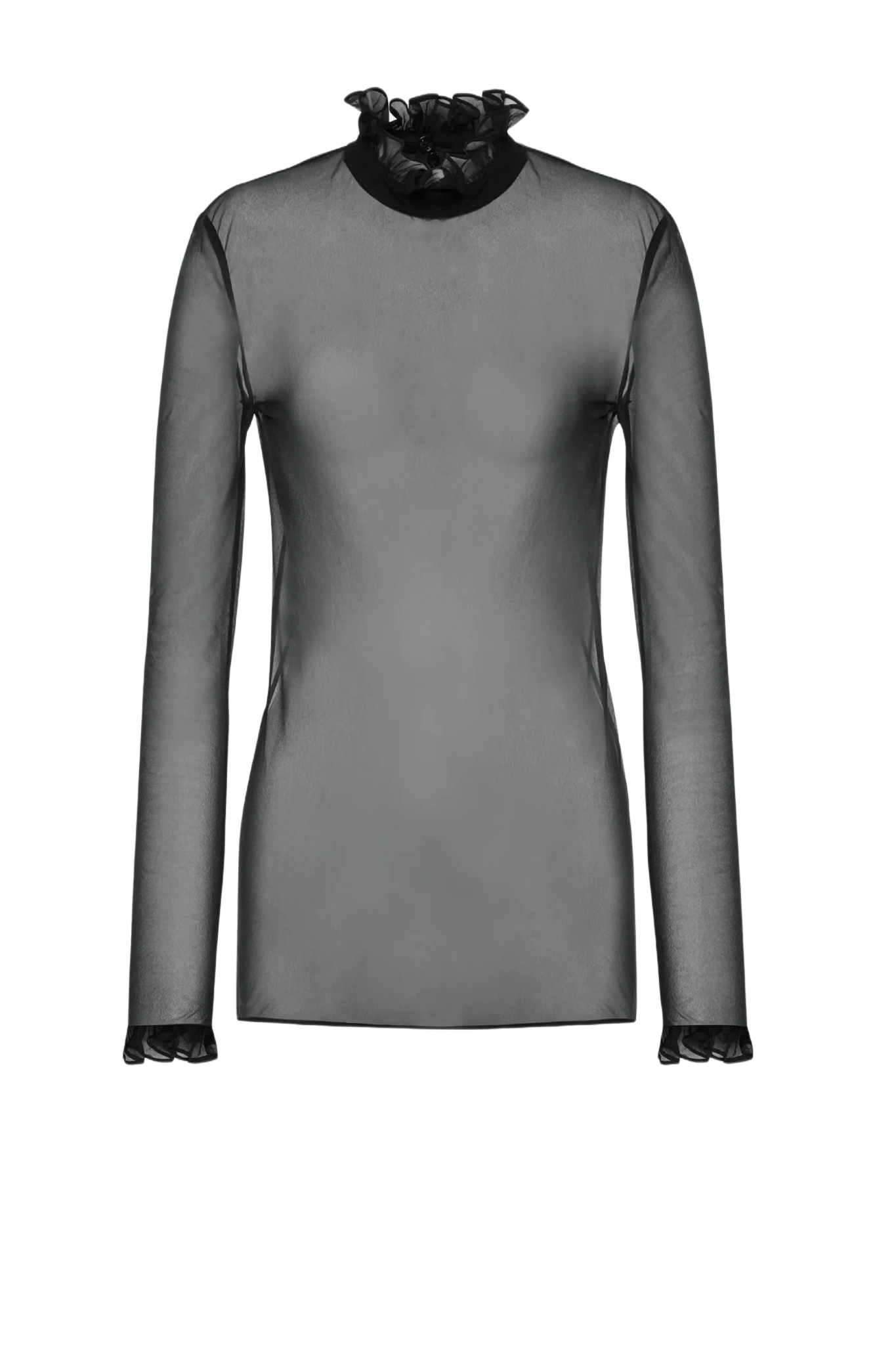 Black Techno Chiffon Blouse - ALBOUSHIYA - district 5 - dubai - riyadh - abaya - dresses - designers - evening wear - luxury - elegance - craftsmanship - gowns - cocktail dresses - collections - georges