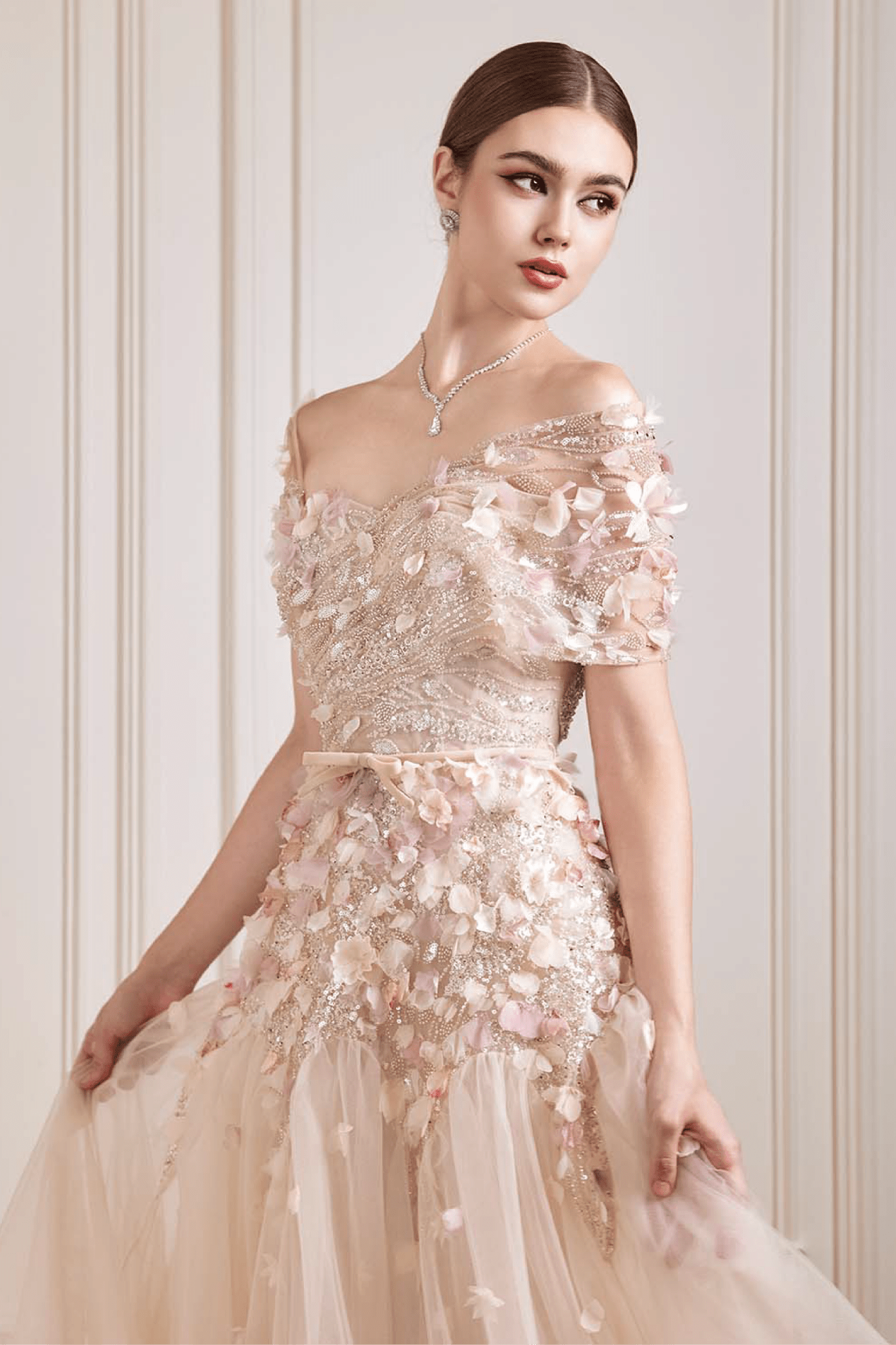 Blooming Elegance Ball Gown - ALBOUSHIYA - district 5 - dubai - riyadh - abaya - dresses - designers - evening wear - luxury - elegance - craftsmanship - gowns - cocktail dresses - collections - georges