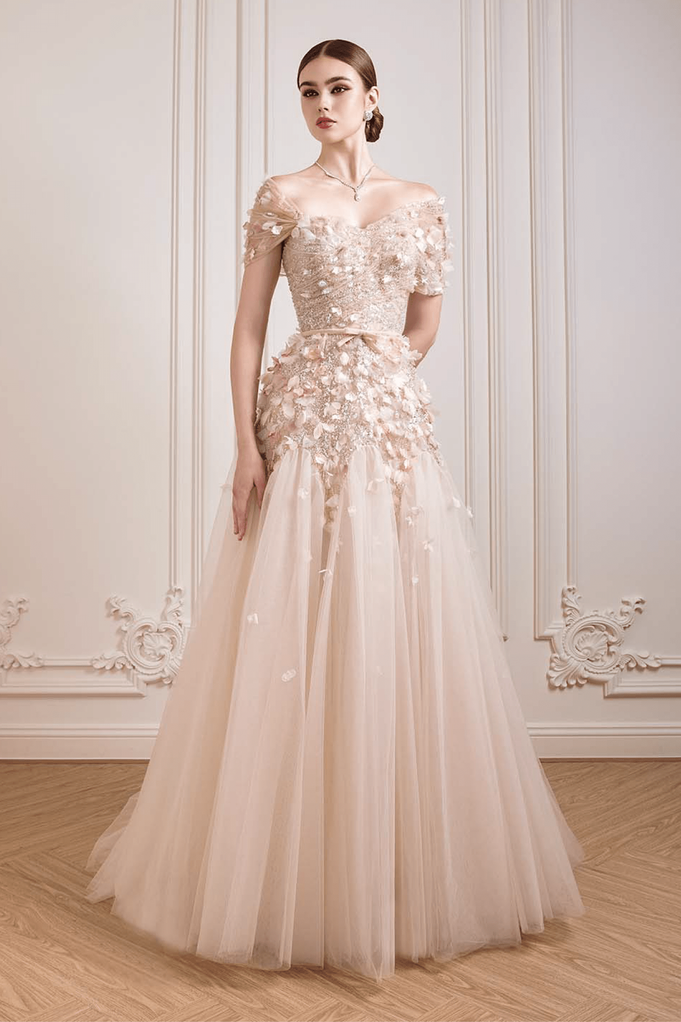 Blooming Elegance Ball Gown - ALBOUSHIYA - district 5 - dubai - riyadh - abaya - dresses - designers - evening wear - luxury - elegance - craftsmanship - gowns - cocktail dresses - collections - georges