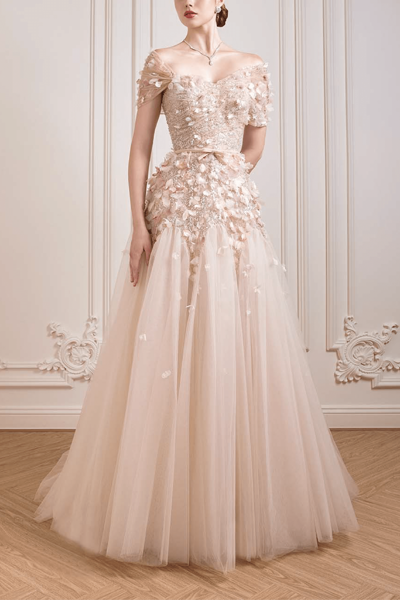 Blooming Elegance Ball Gown - ALBOUSHIYA - district 5 - dubai - riyadh - abaya - dresses - designers - evening wear - luxury - elegance - craftsmanship - gowns - cocktail dresses - collections - georges