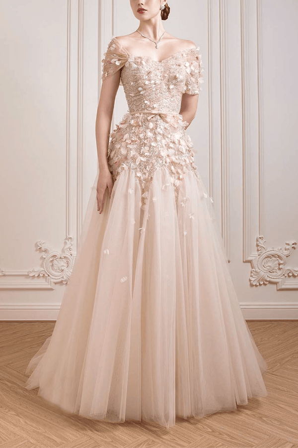 Blooming Elegance Ball Gown - ALBOUSHIYA - district 5 - dubai - riyadh - abaya - dresses - designers - evening wear - luxury - elegance - craftsmanship - gowns - cocktail dresses - collections - georges