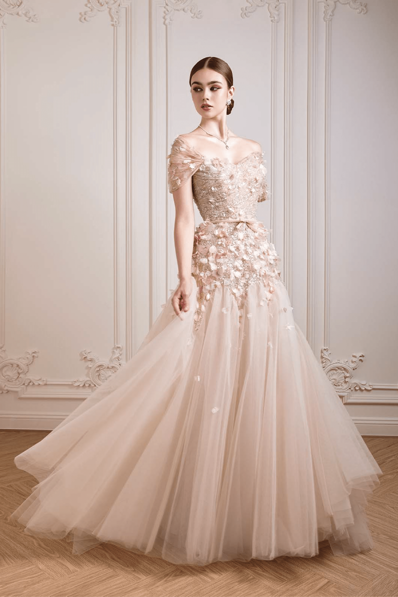 Blooming Elegance Ball Gown - ALBOUSHIYA - district 5 - dubai - riyadh - abaya - dresses - designers - evening wear - luxury - elegance - craftsmanship - gowns - cocktail dresses - collections - georges