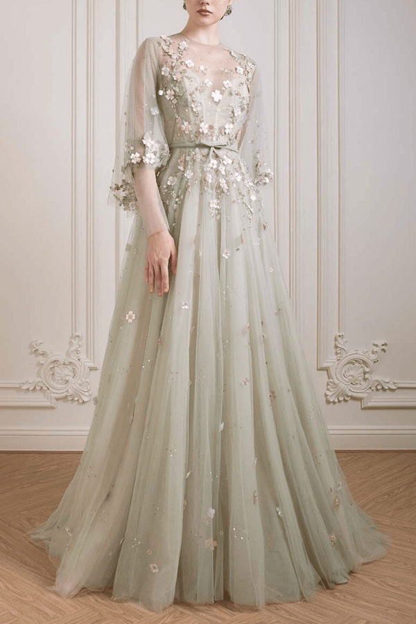 Blossom Dreams - ALBOUSHIYA - district 5 - dubai - riyadh - abaya - dresses - designers - evening wear - luxury - elegance - craftsmanship - gowns - cocktail dresses - collections - georges