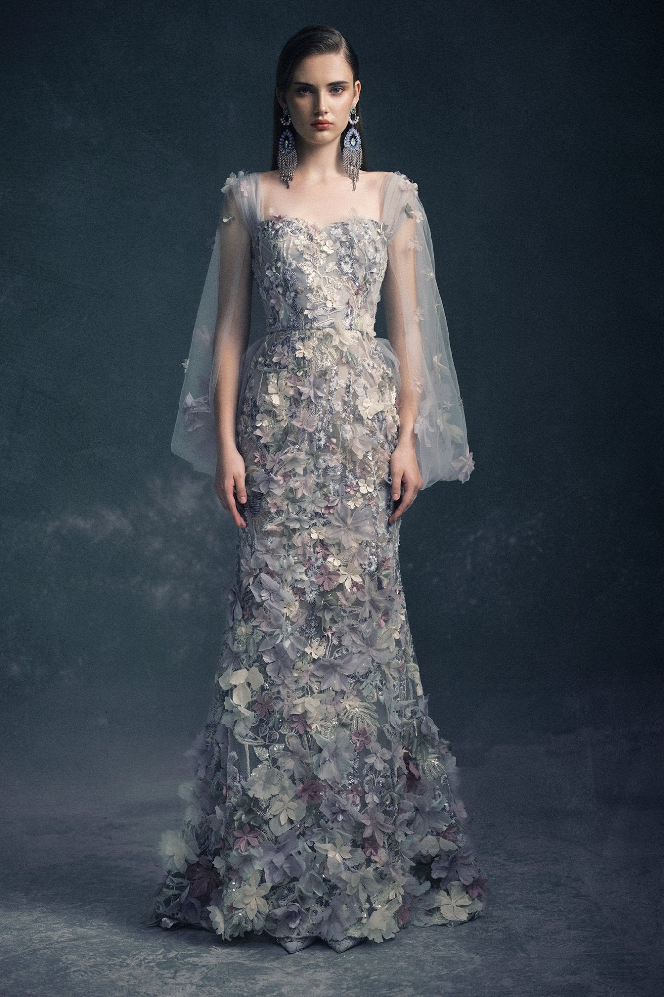 Blossom Symphony Gown - ALBOUSHIYA - district 5 - dubai - riyadh - abaya - dresses - designers - evening wear - luxury - elegance - craftsmanship - gowns - cocktail dresses - collections - georges