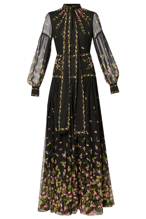 Blouson Sleeve Gown - ALBOUSHIYA - district 5 - dubai - riyadh - abaya - dresses - designers - evening wear - luxury - elegance - craftsmanship - gowns - cocktail dresses - collections - georges