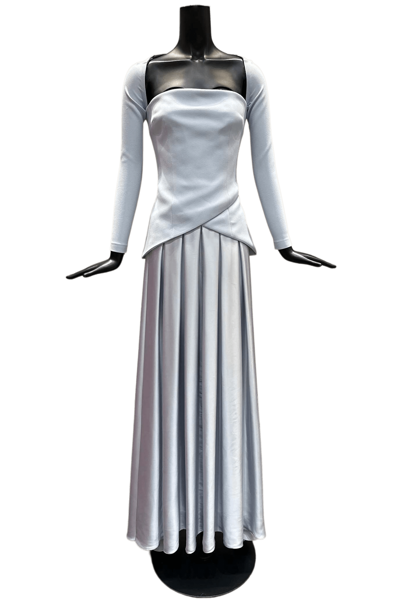 Blue Long Sleeve Gown - ALBOUSHIYA - district 5 - dubai - riyadh - abaya - dresses - designers - evening wear - luxury - elegance - craftsmanship - gowns - cocktail dresses - collections - georges