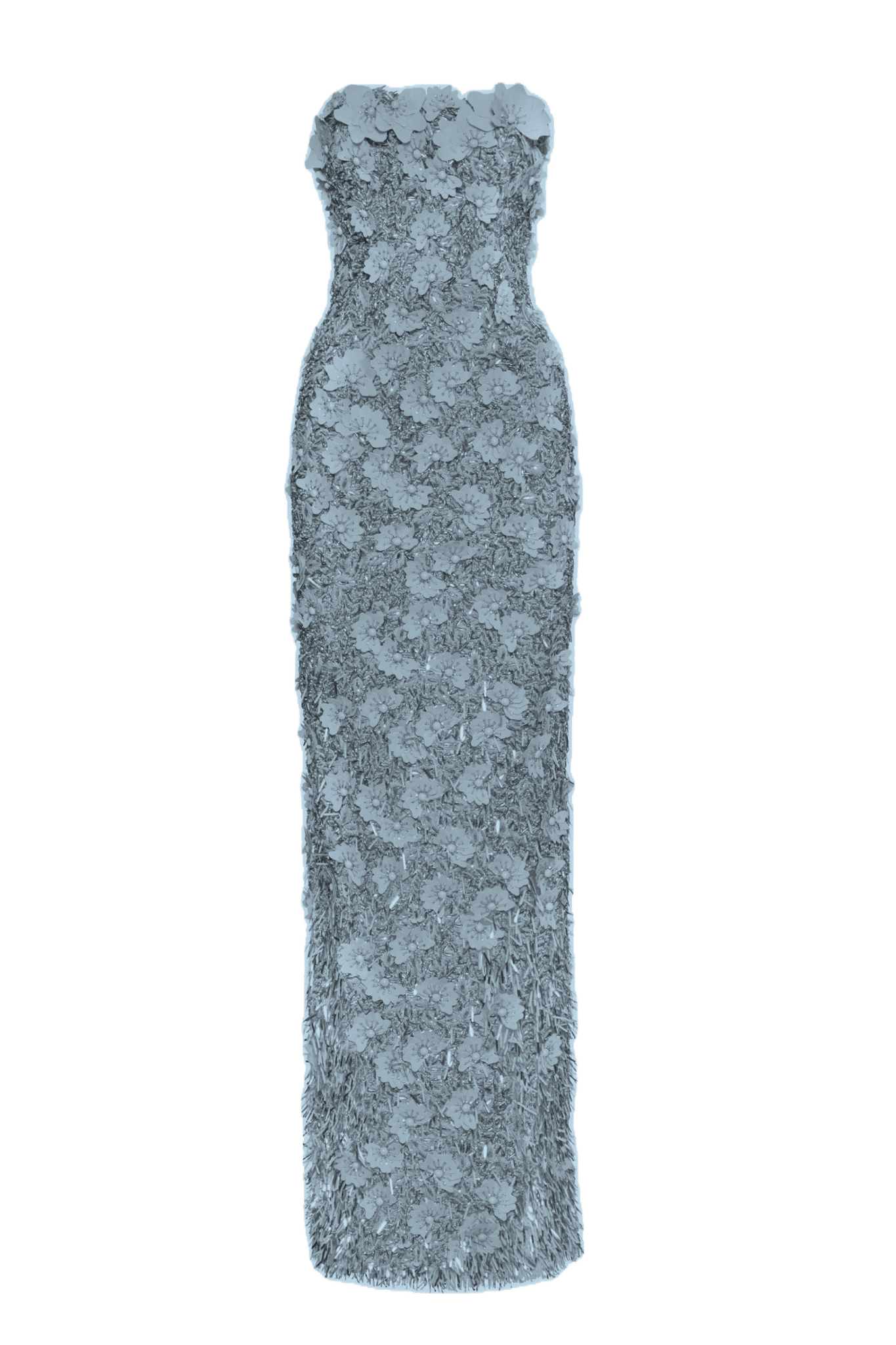 Blue Quartz Sequin and Raffia Gown - ALBOUSHIYA - district 5 - dubai - riyadh - abaya - dresses - designers - evening wear - luxury - elegance - craftsmanship - gowns - cocktail dresses - collections - georges