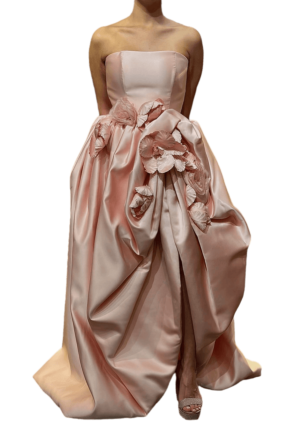 Blush Blossom Gown - ALBOUSHIYA - district 5 - dubai - riyadh - abaya - dresses - designers - evening wear - luxury - elegance - craftsmanship - gowns - cocktail dresses - collections - georges