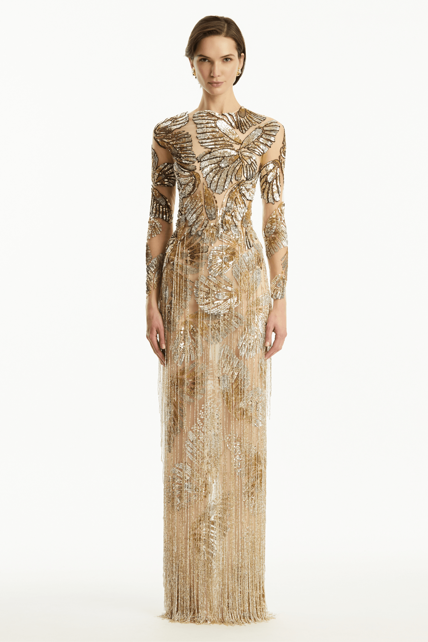 Butterfly Embroidered Tulle Gown - ALBOUSHIYA - district 5 - dubai - riyadh - abaya - dresses - designers - evening wear - luxury - elegance - craftsmanship - gowns - cocktail dresses - collections - georges