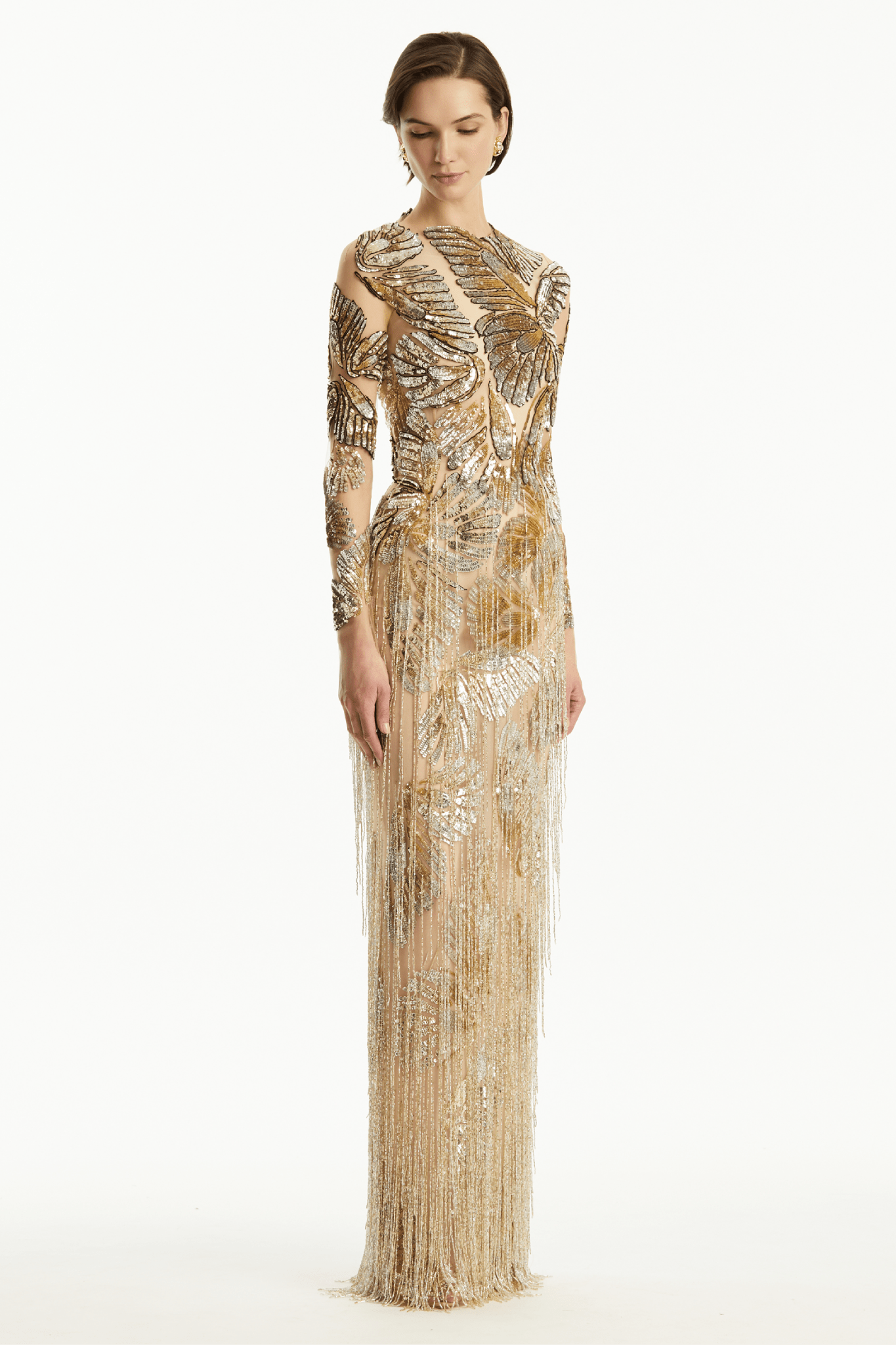 Butterfly Embroidered Tulle Gown - ALBOUSHIYA - district 5 - dubai - riyadh - abaya - dresses - designers - evening wear - luxury - elegance - craftsmanship - gowns - cocktail dresses - collections - georges