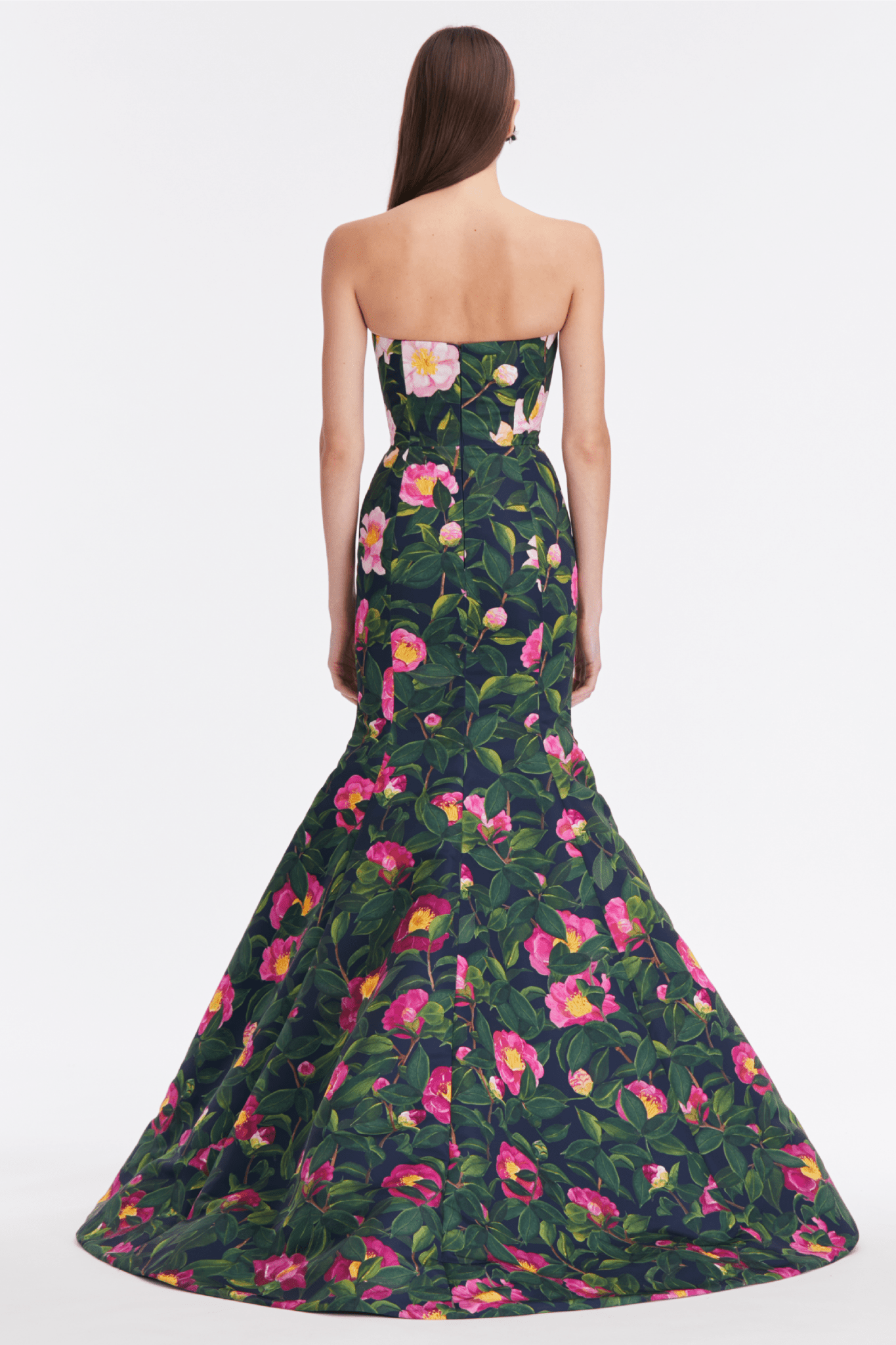 Camellia Faille Applique Embroidered Gown - ALBOUSHIYA - district 5 - dubai - riyadh - abaya - dresses - designers - evening wear - luxury - elegance - craftsmanship - gowns - cocktail dresses - collections - georges