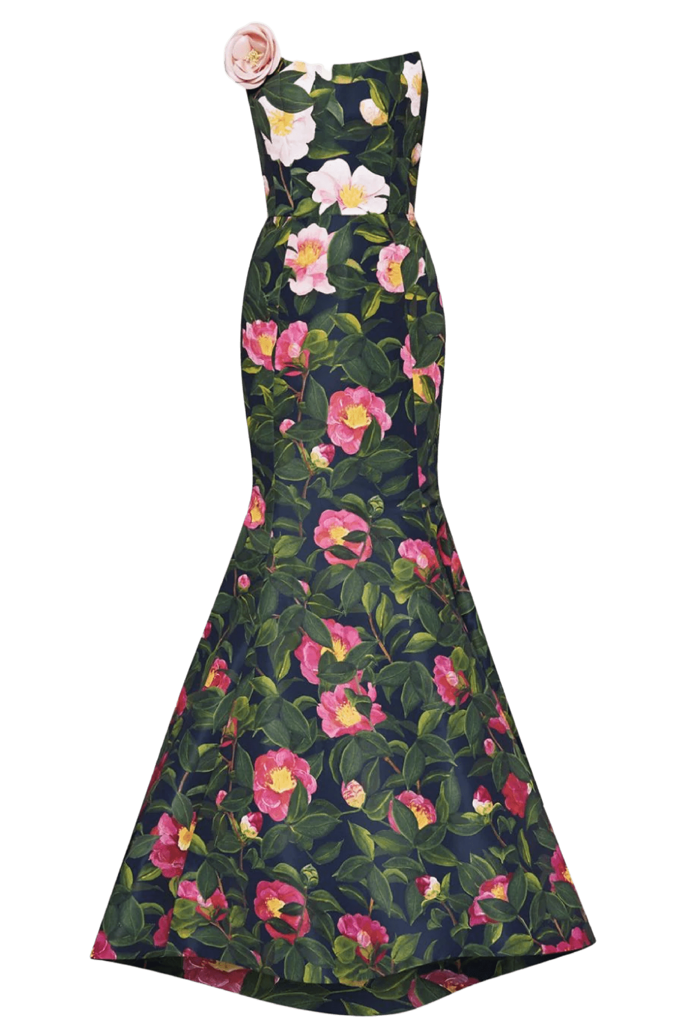 Camellia Faille Applique Embroidered Gown - ALBOUSHIYA - district 5 - dubai - riyadh - abaya - dresses - designers - evening wear - luxury - elegance - craftsmanship - gowns - cocktail dresses - collections - georges