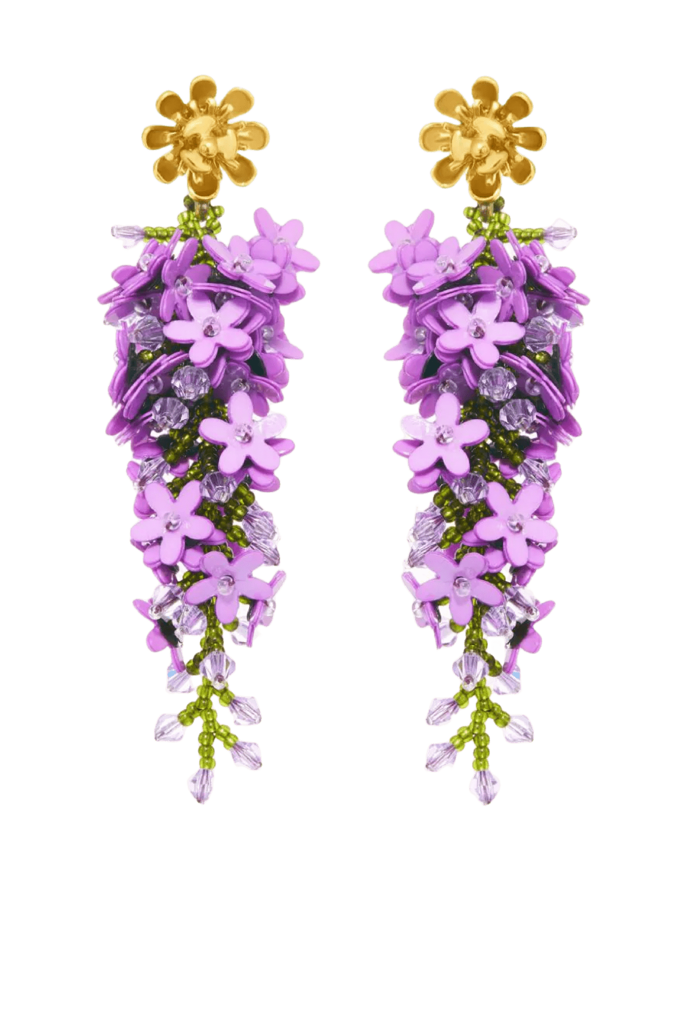 Cascading Flower Earrings - ALBOUSHIYA - district 5 - dubai - riyadh - abaya - dresses - designers - evening wear - luxury - elegance - craftsmanship - gowns - cocktail dresses - collections - georges
