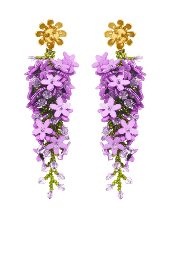 Cascading Flower Earrings - ALBOUSHIYA - district 5 - dubai - riyadh - abaya - dresses - designers - evening wear - luxury - elegance - craftsmanship - gowns - cocktail dresses - collections - georges