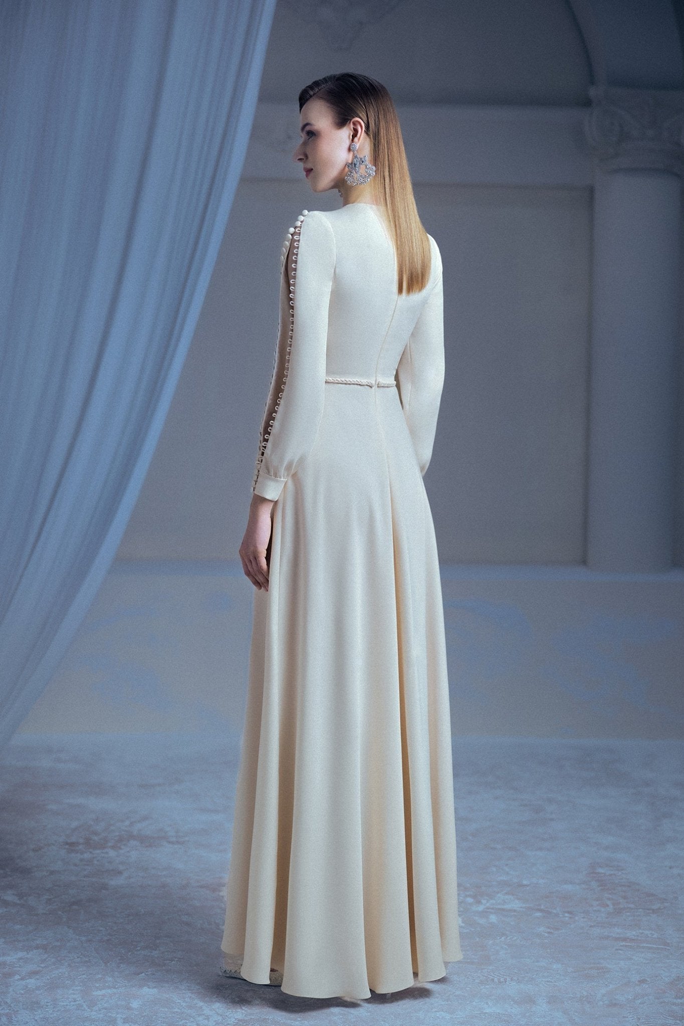 Celeste Élan Gown - ALBOUSHIYA - district 5 - dubai - riyadh - abaya - dresses - designers - evening wear - luxury - elegance - craftsmanship - gowns - cocktail dresses - collections - georges