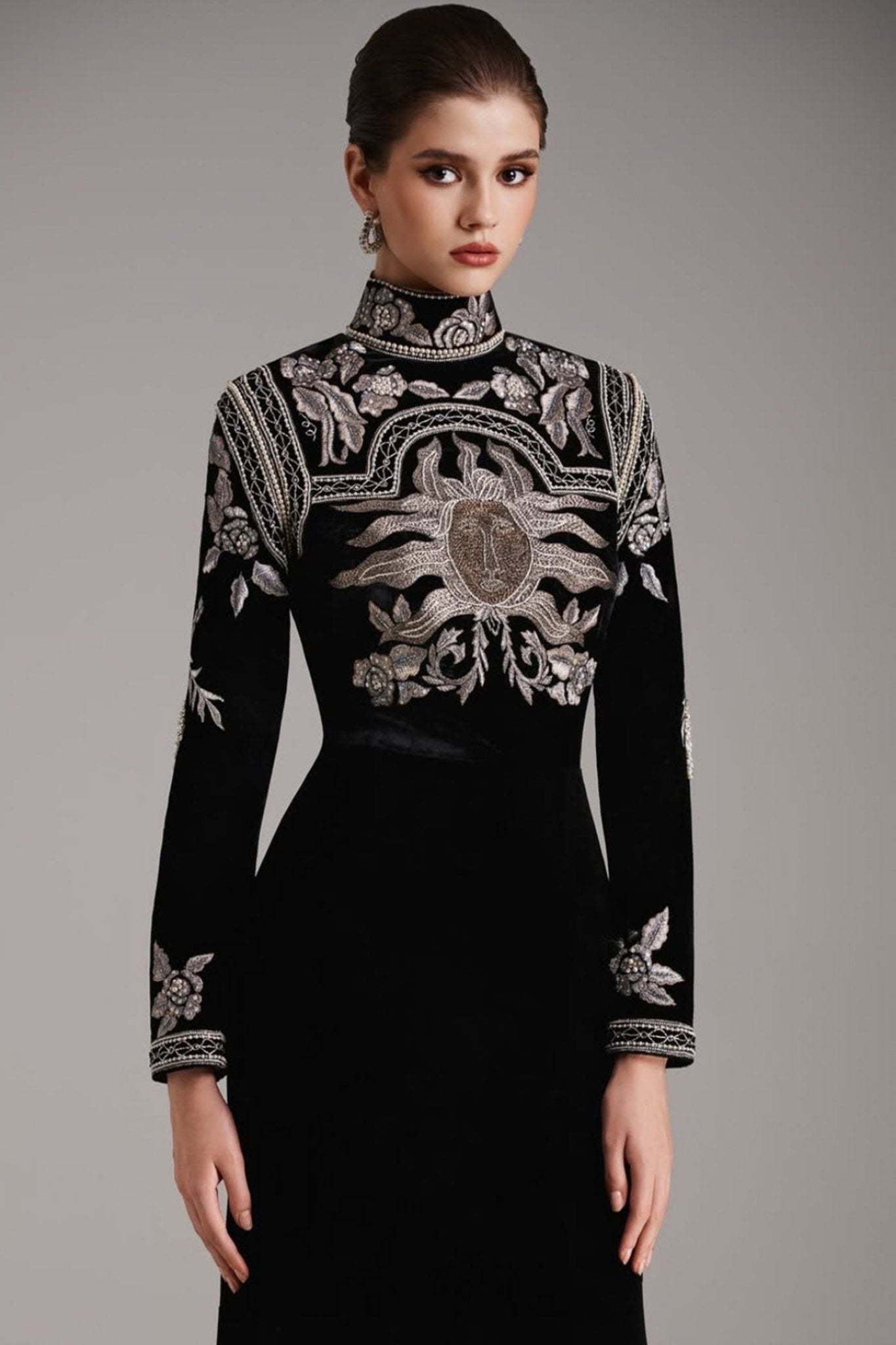 Celestial Majesty Gown - ALBOUSHIYA - district 5 - dubai - riyadh - abaya - dresses - designers - evening wear - luxury - elegance - craftsmanship - gowns - cocktail dresses - collections - georges