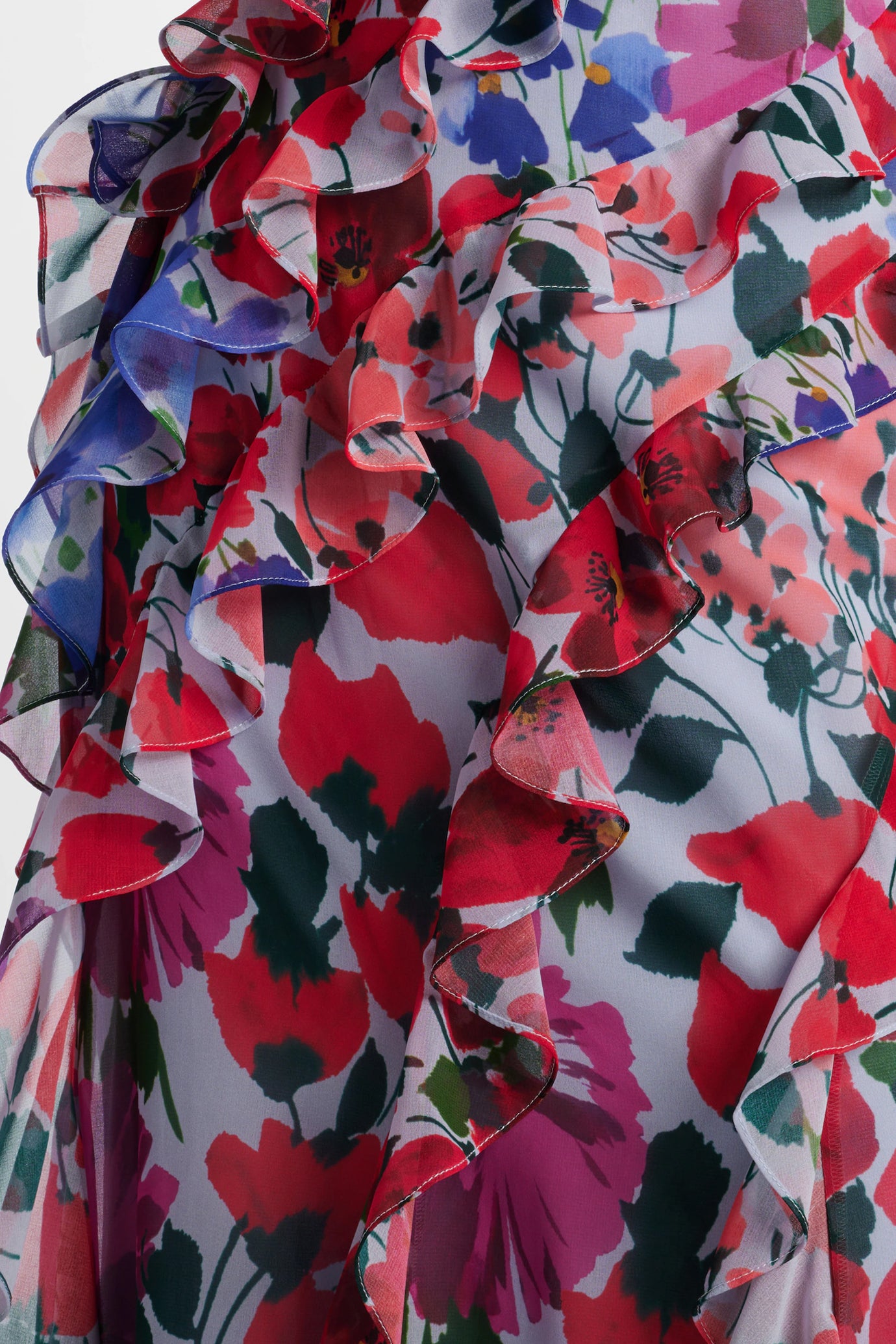 Jardin Print One Shoulder Gown
